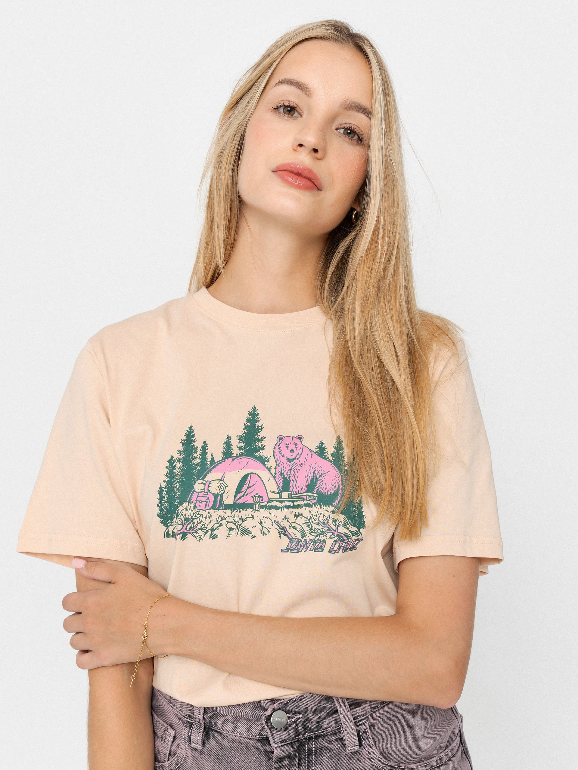Tricou Santa Cruz Woodland Mini Strip Front Wmn (oat)