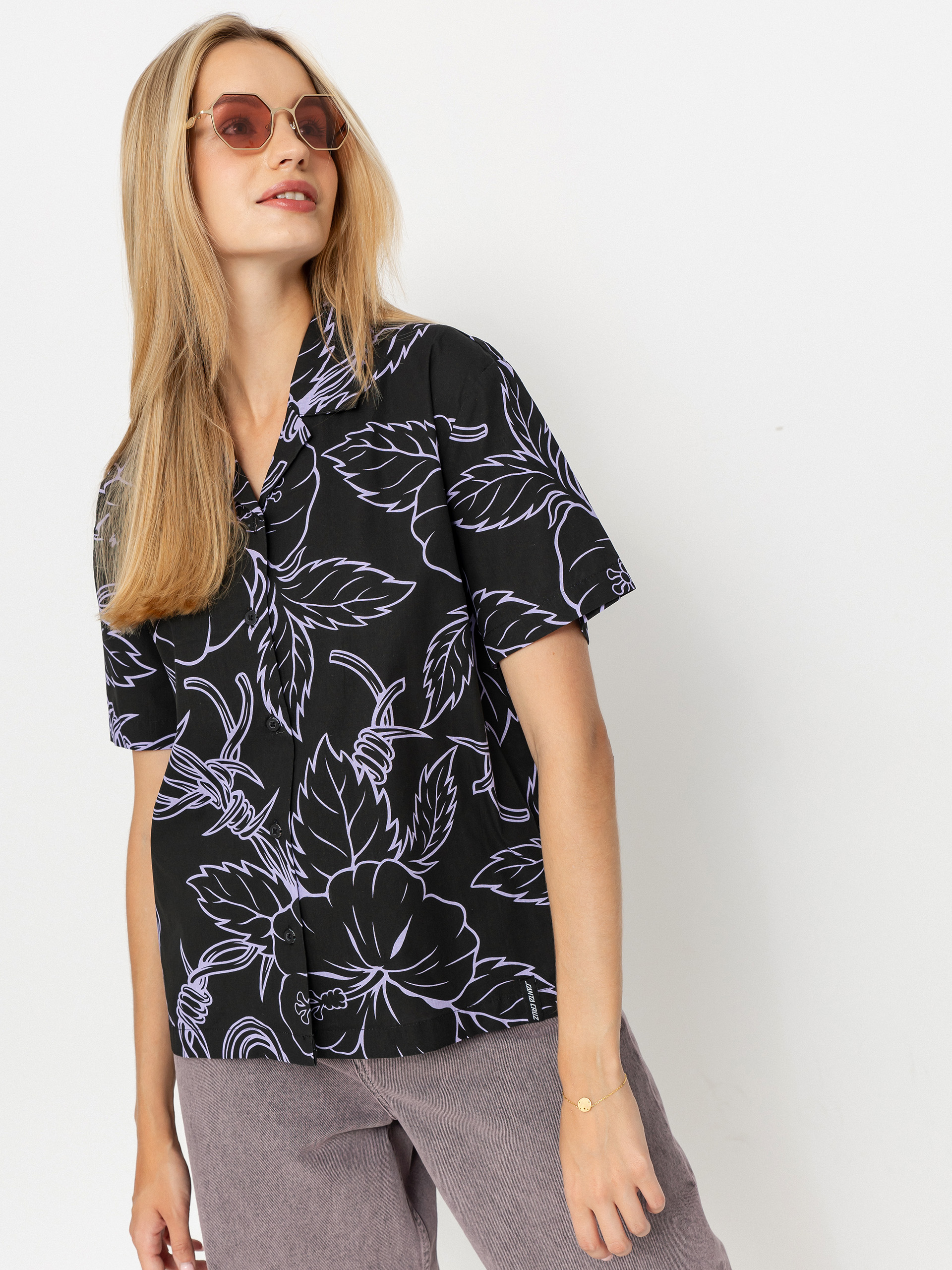 Cămașă Santa Cruz Mono Cabana Shirt Wmn (black/lavender)