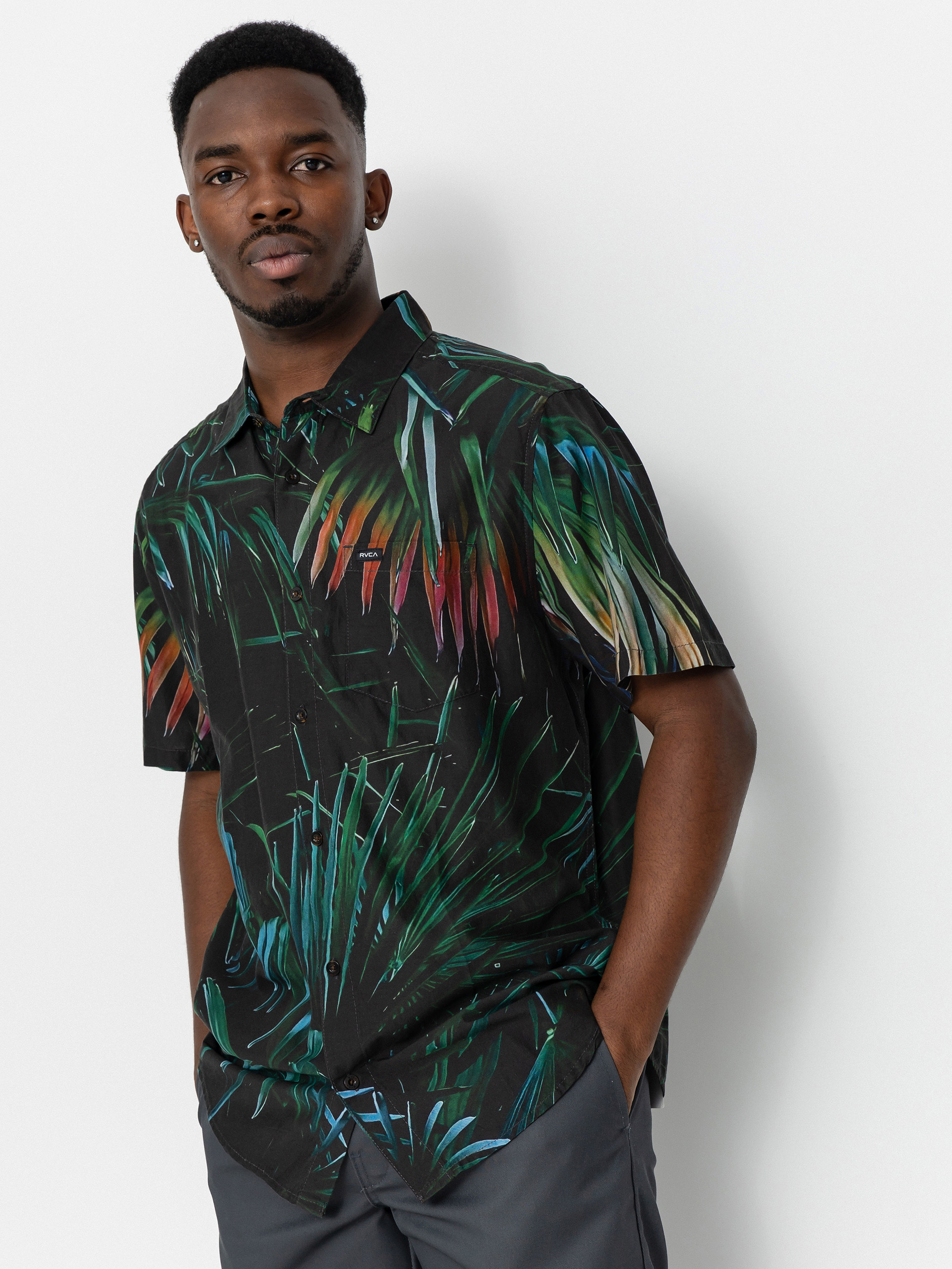 Tricou RVCA Hawaii Palms (black)