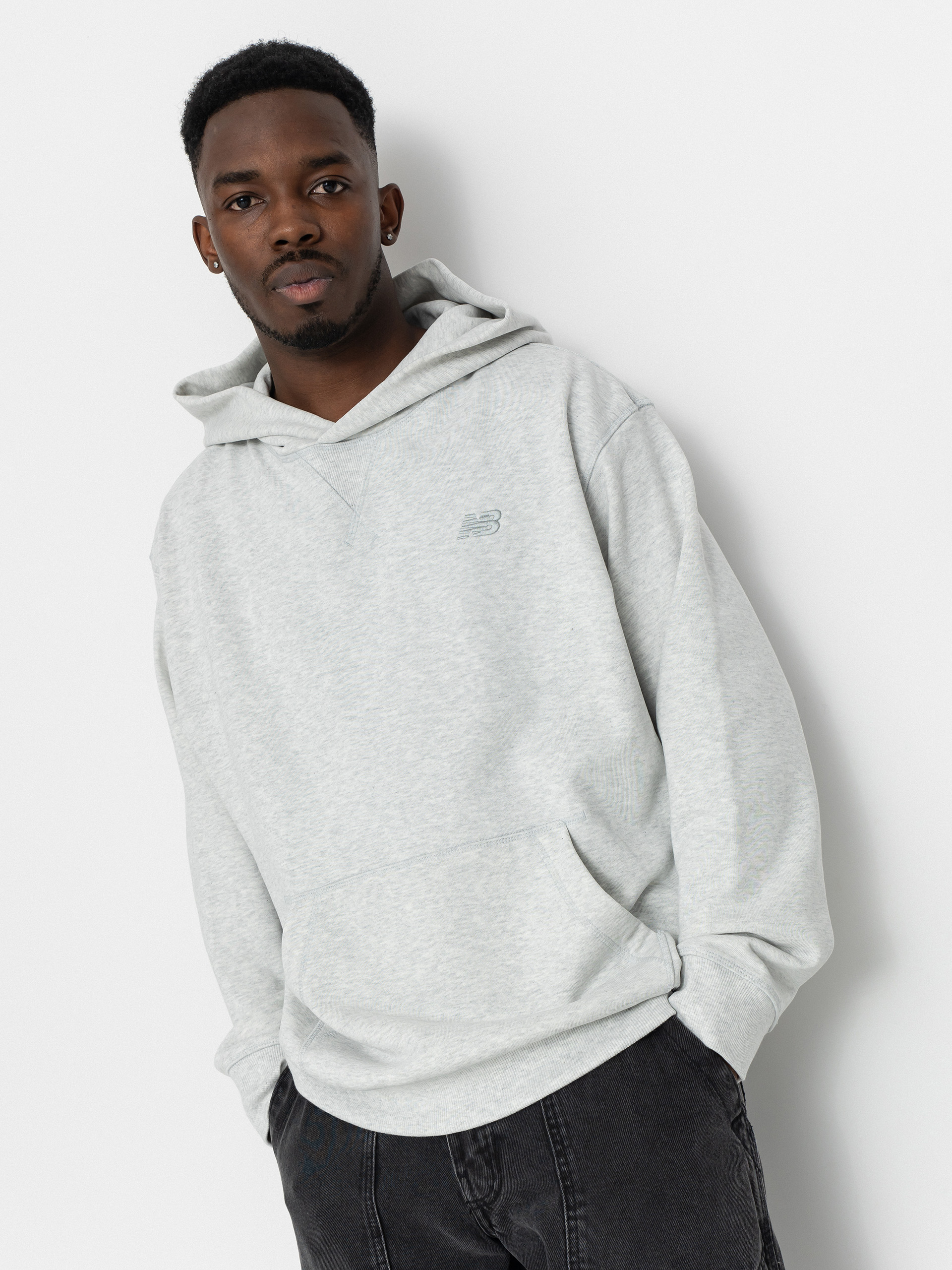 Hanorac cu glugă New Balance Atheltics French Terry HD (grey)