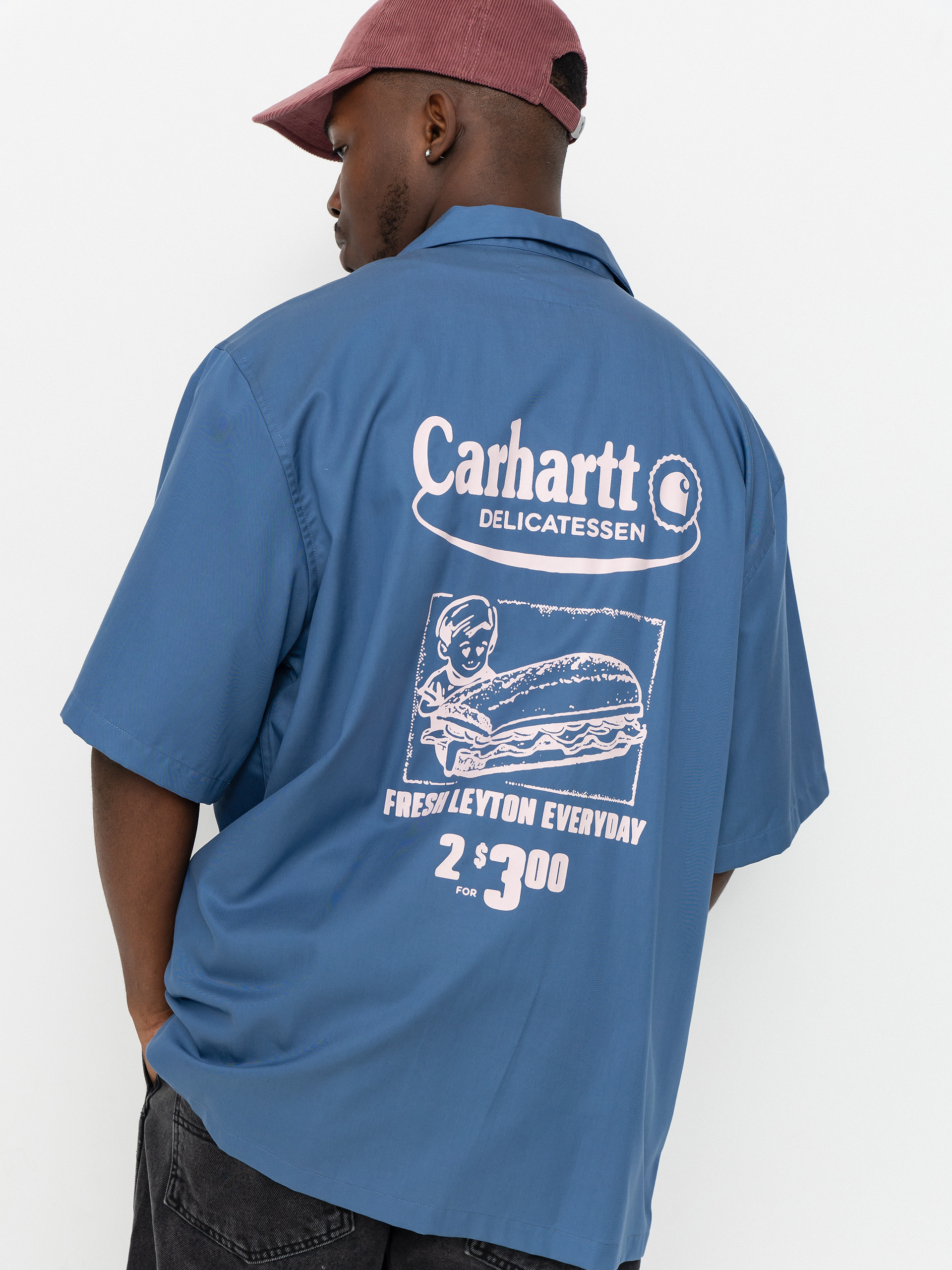 Cămașă Carhartt WIP Deli (blue iris/air pink)