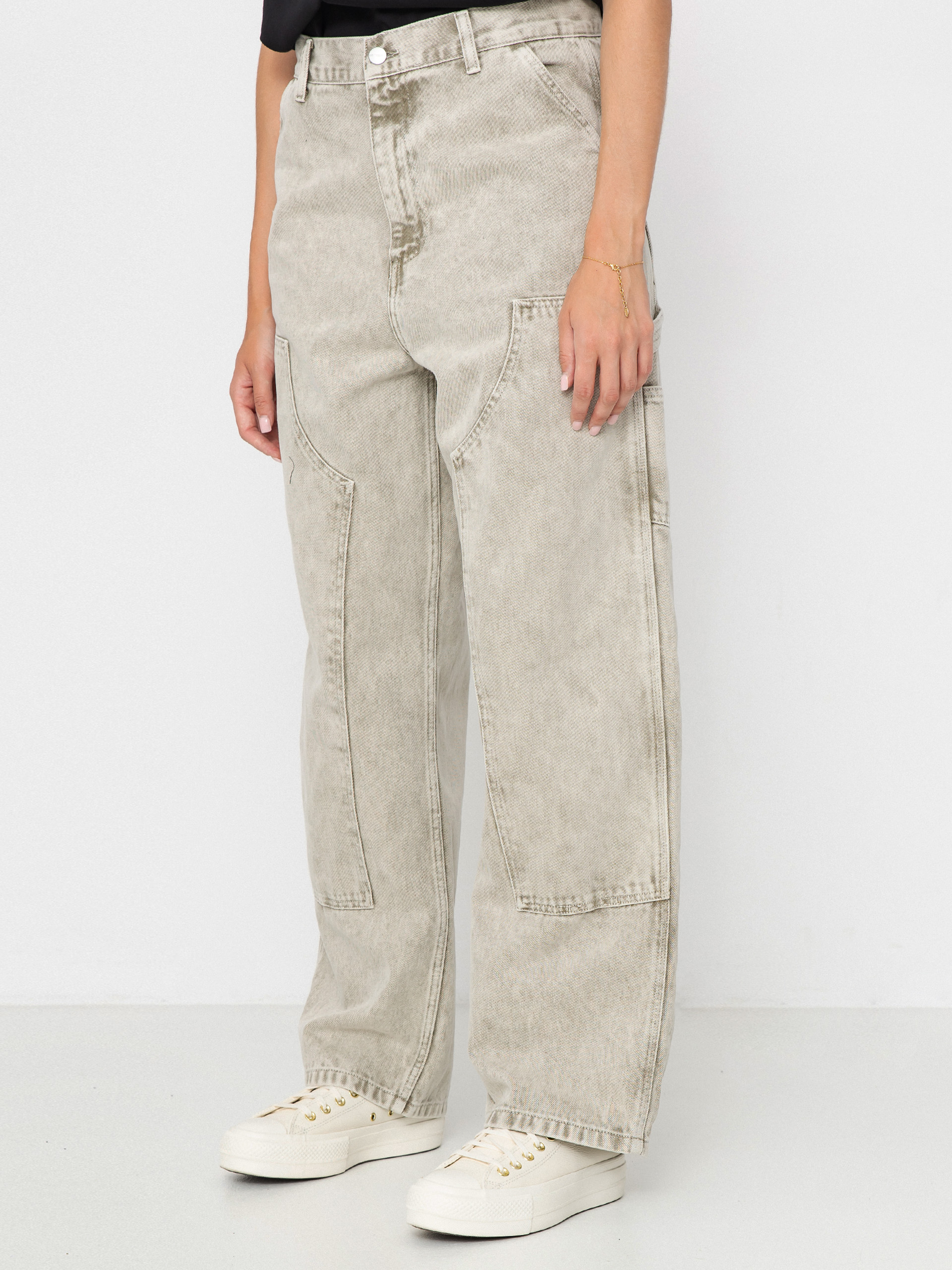Pantaloni Carhartt WIP Brandon Double Knee Wmn (opuntia/chalk wash)