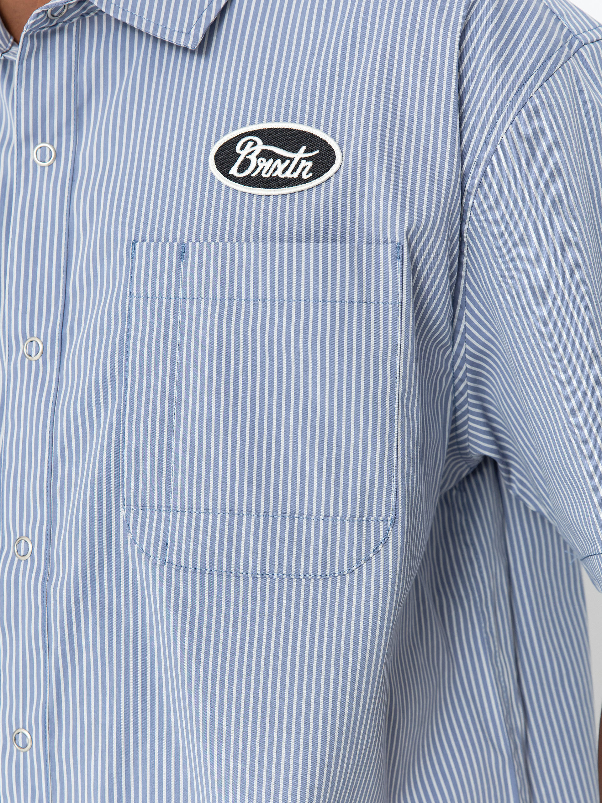 Cămașă Brixton Builders Auto (twilight blue/white stripe)