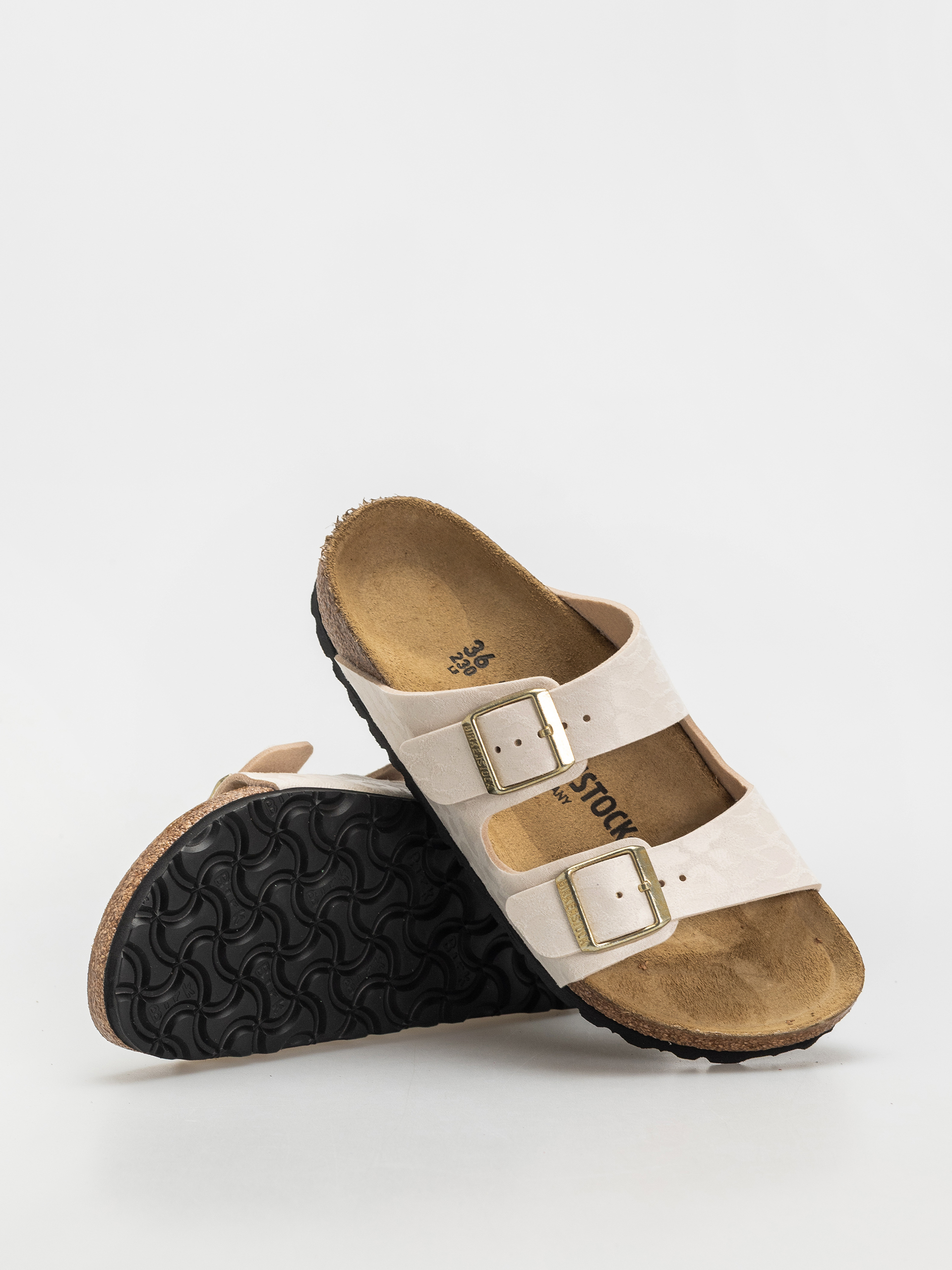 Șlapi Birkenstock Arizona Synthetics Narrow Wmn - bej (leo eggshell)