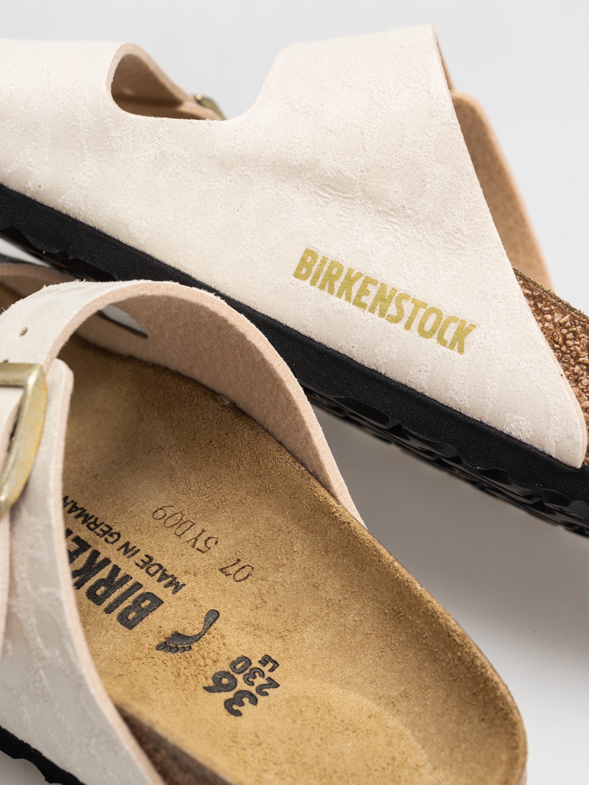 Șlapi Birkenstock Arizona Synthetics Narrow Wmn (leo eggshell)