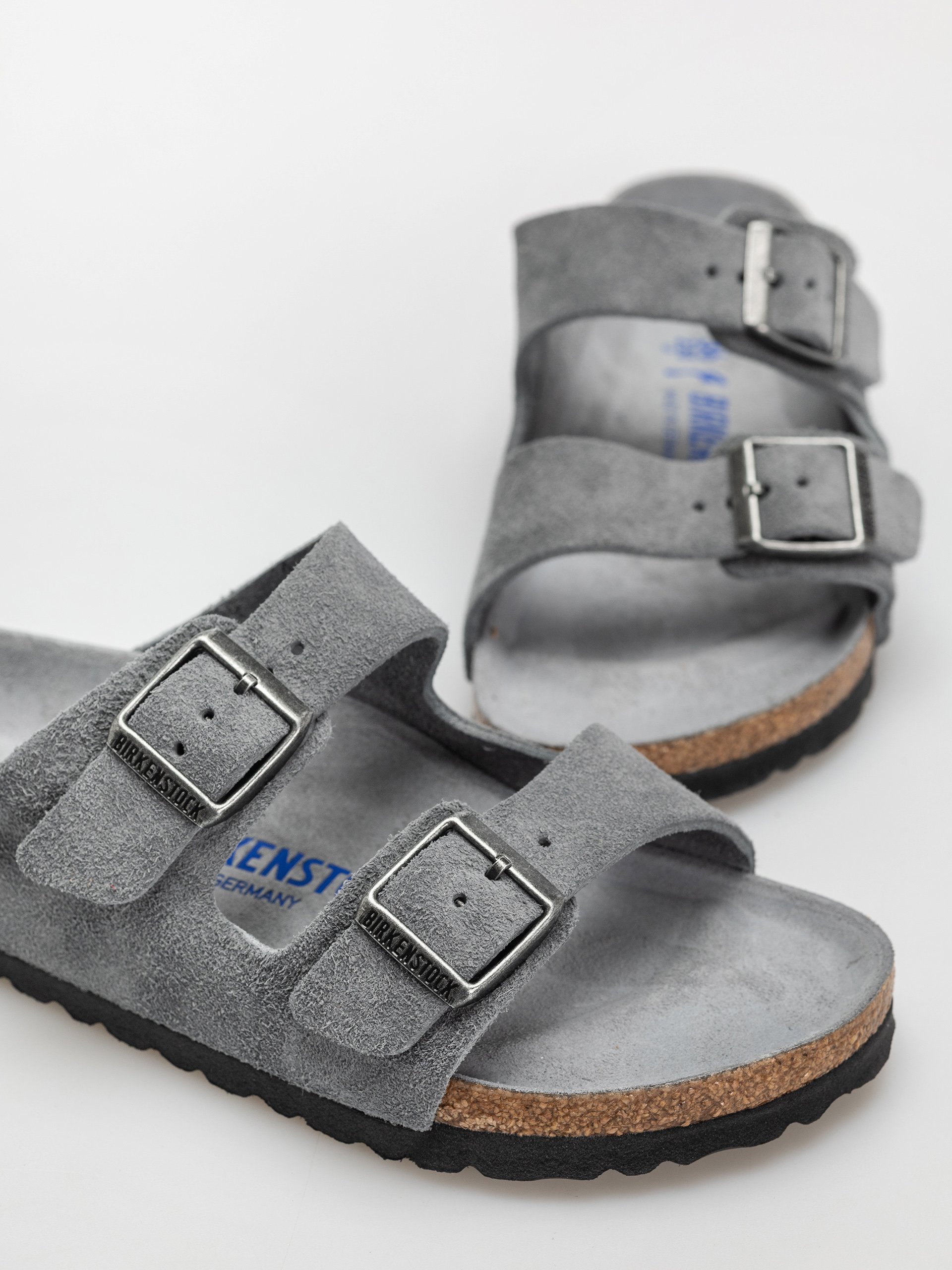 Șlapi Birkenstock Arizona Suede Leather Narrow Wmn (basalt gray)