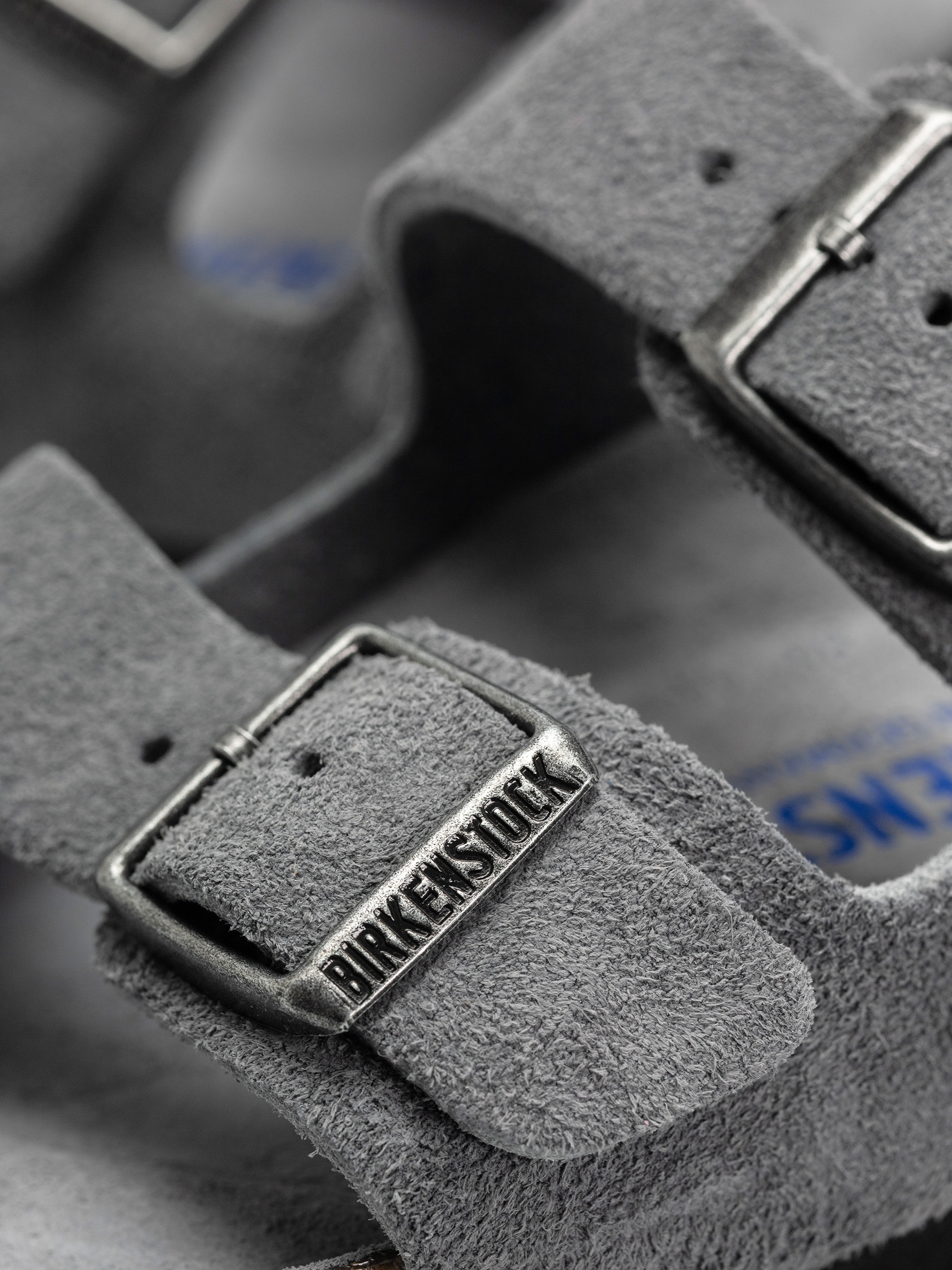 Șlapi Birkenstock Arizona Suede Leather Narrow Wmn (basalt gray)