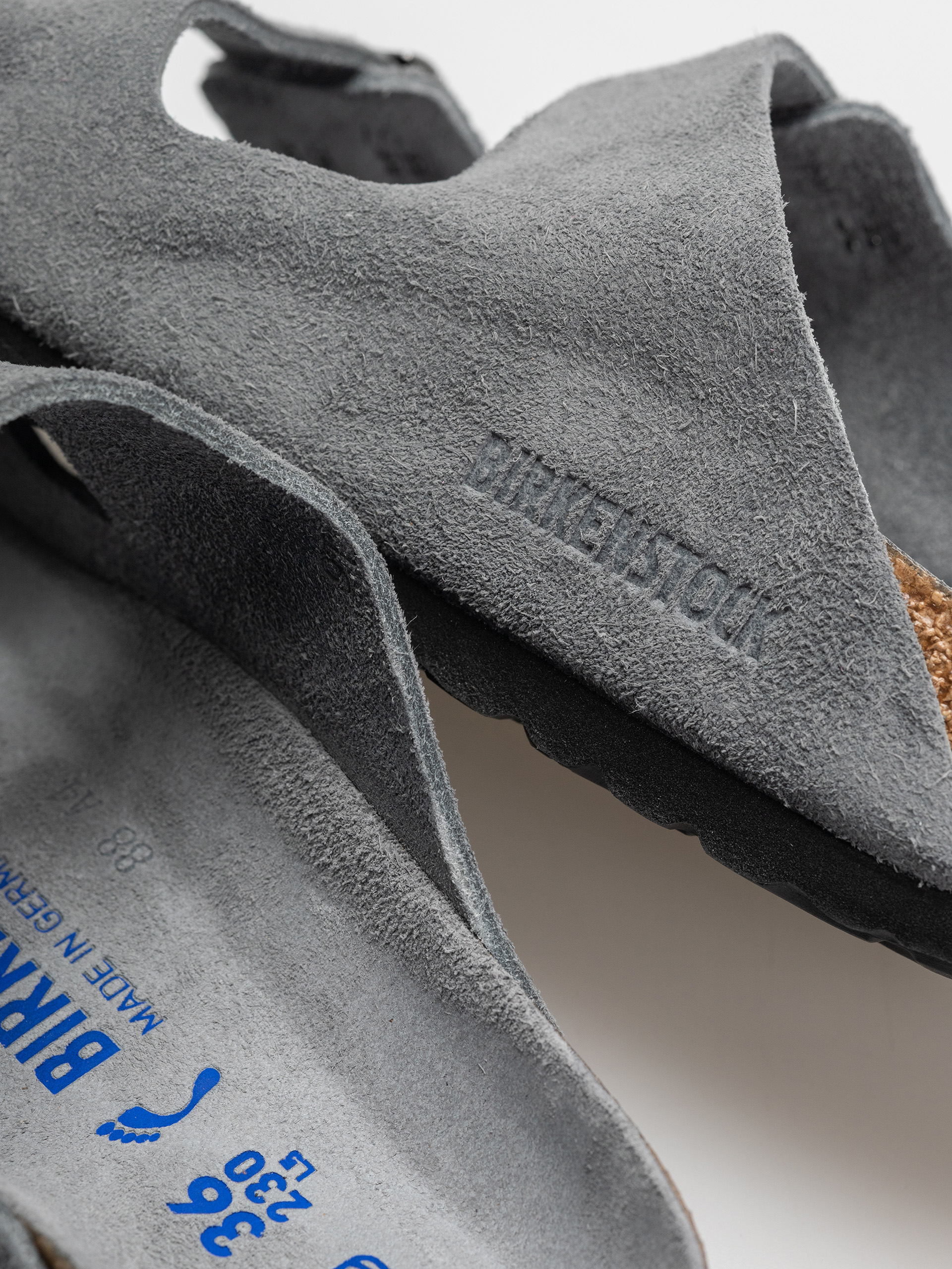 Șlapi Birkenstock Arizona Suede Leather Narrow Wmn (basalt gray)