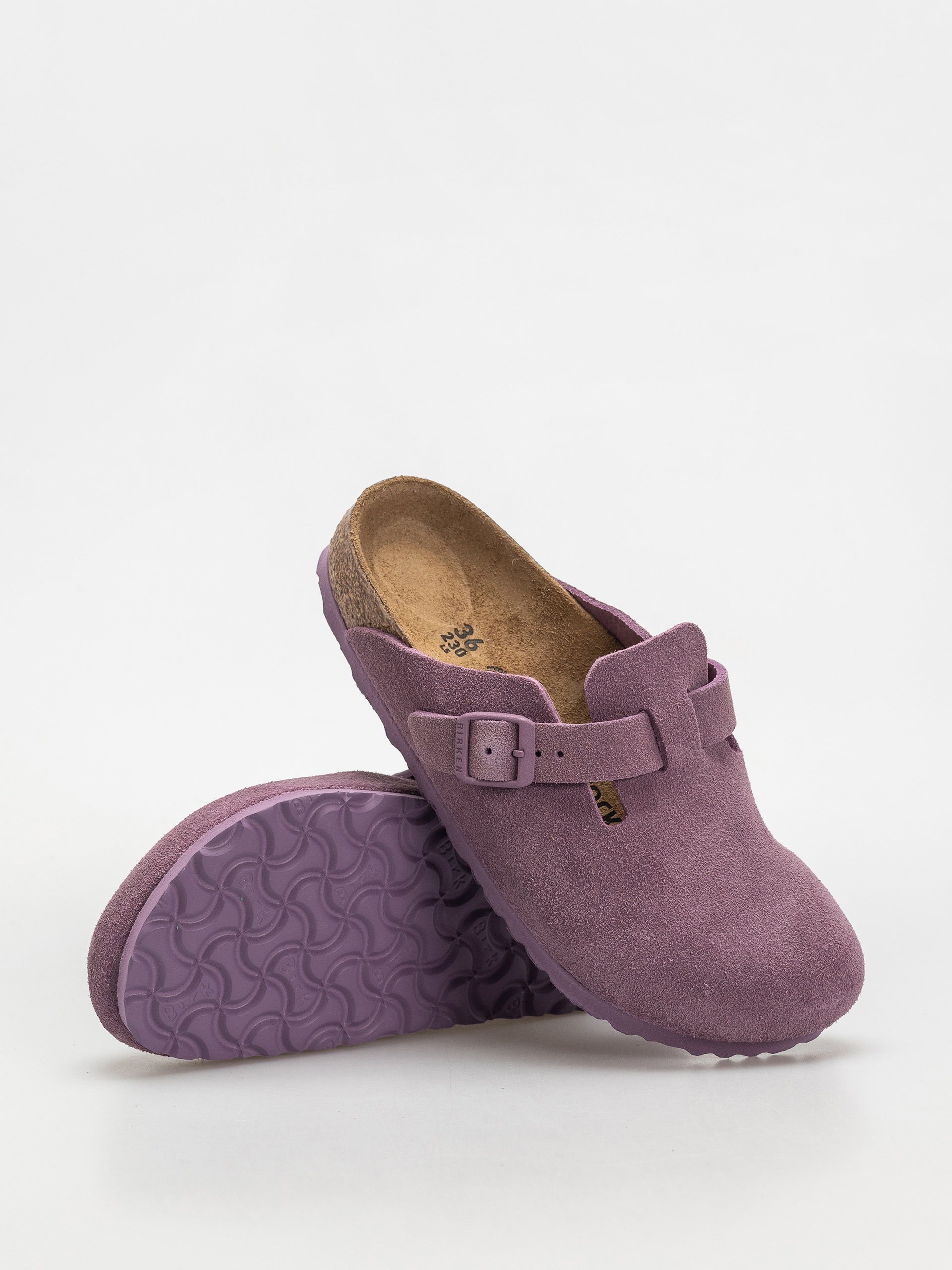 Șlapi Birkenstock Boston Suede Leather Narrow Wmn (mauve)