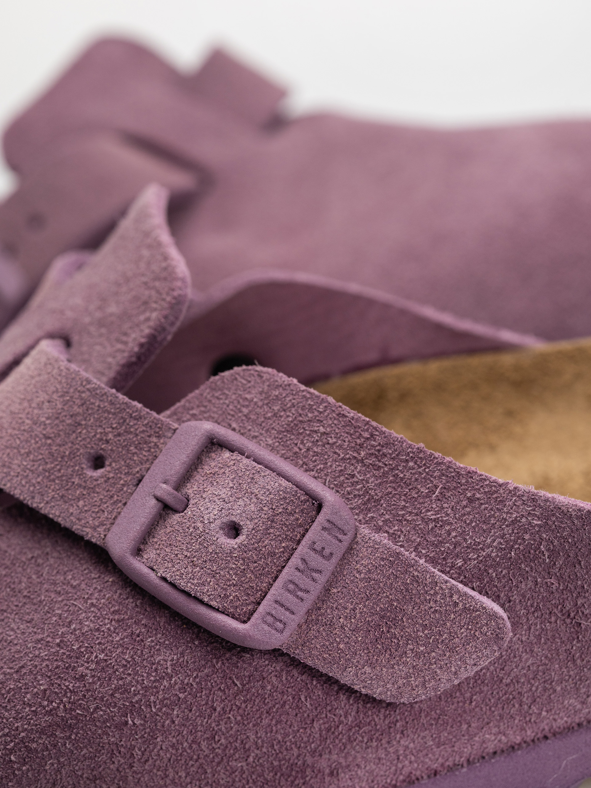 Șlapi Birkenstock Boston Suede Leather Narrow Wmn (mauve)