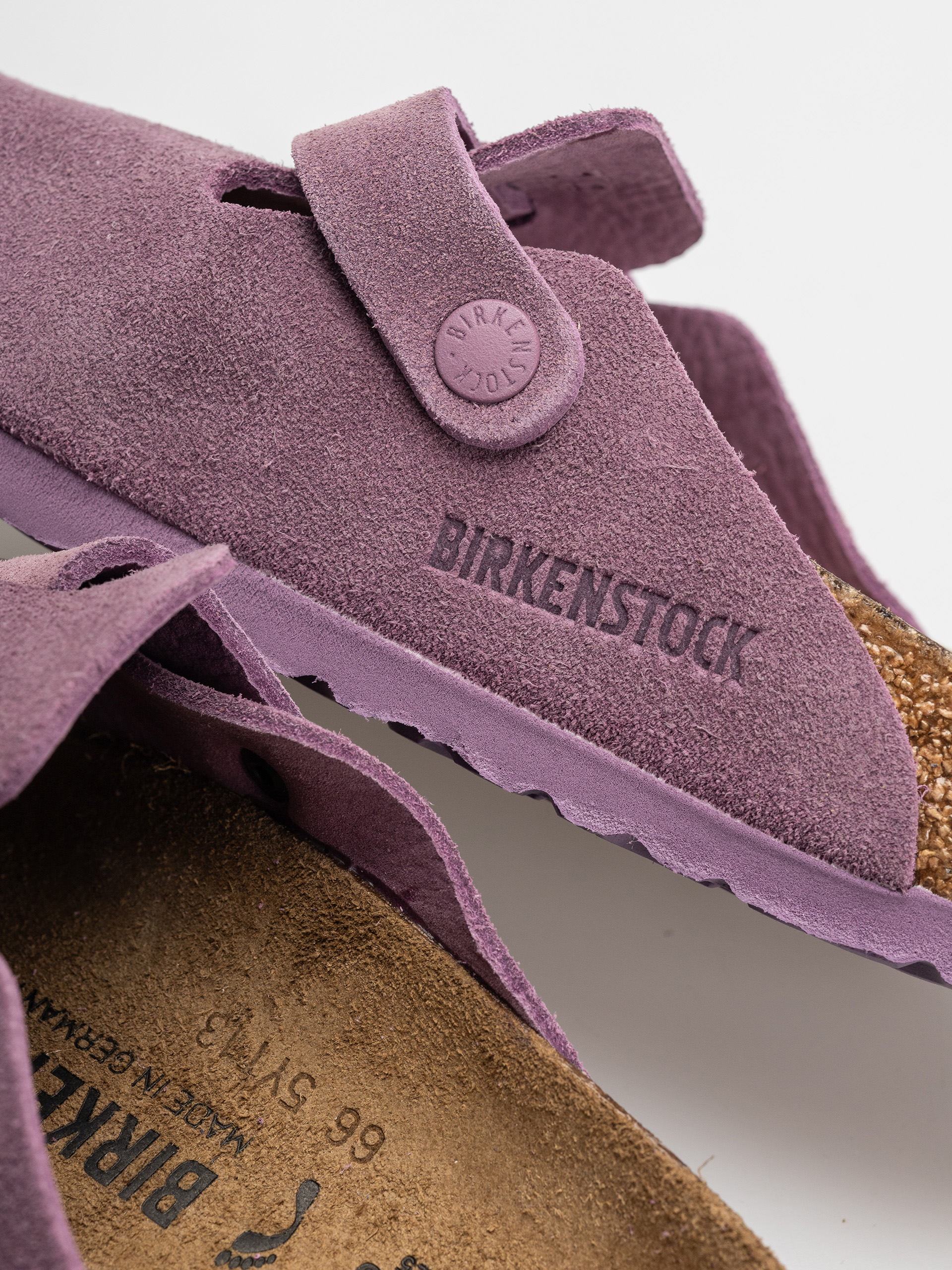 Șlapi Birkenstock Boston Suede Leather Narrow Wmn (mauve)