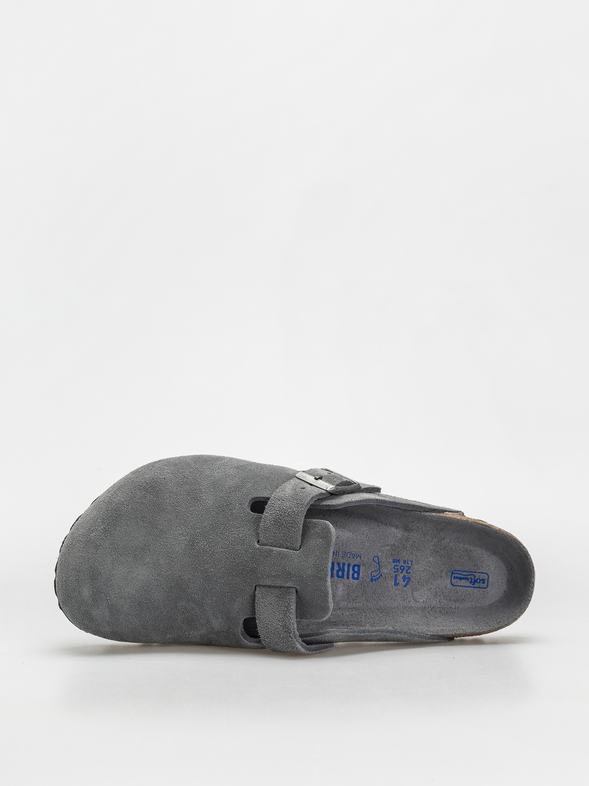 Șlapi Birkenstock Boston SFB Suede Leather Regular (basalt gray)