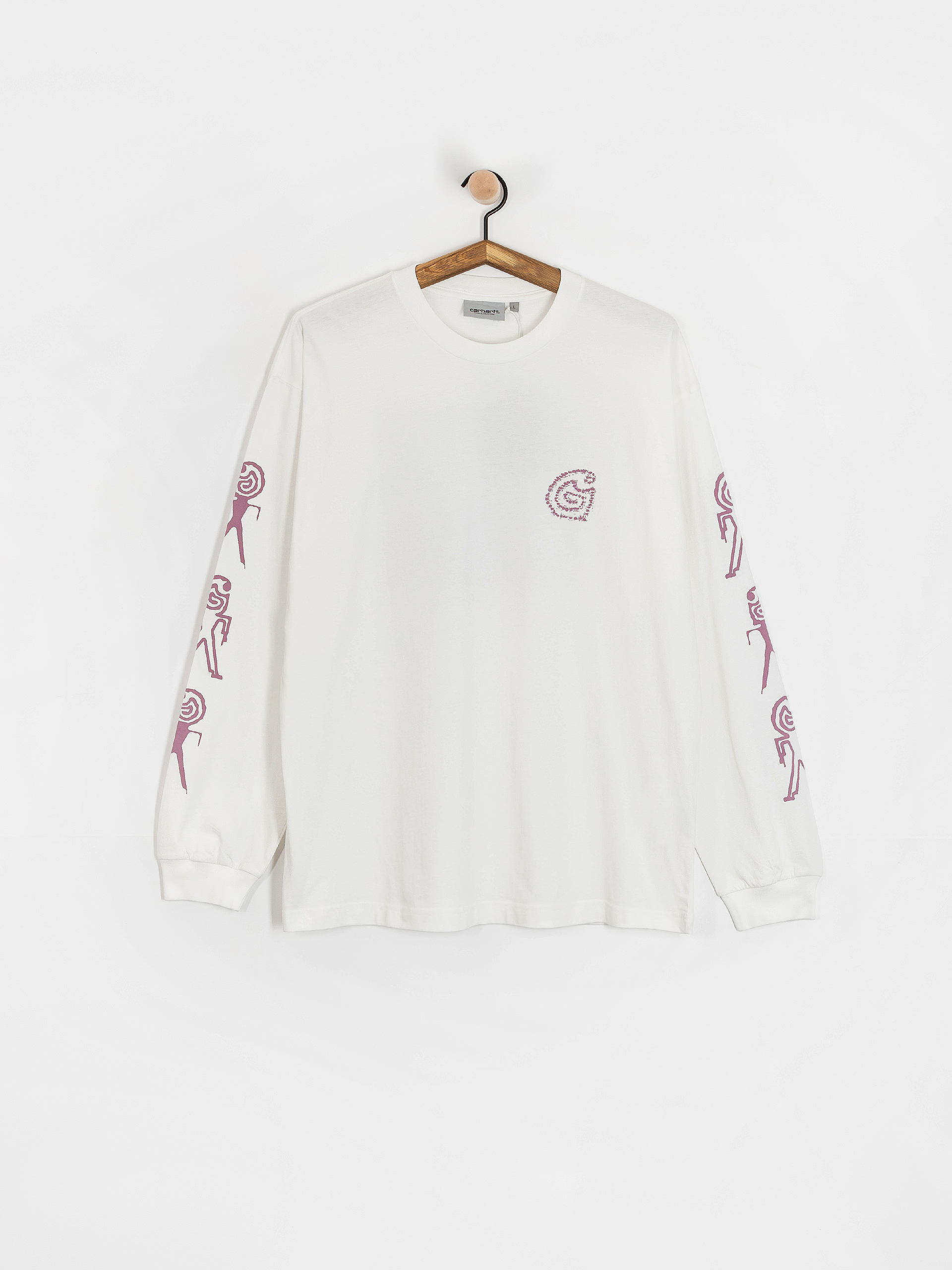 Longsleeve Carhartt WIP Terrestrial (white/pink fog/pigment garment dyed)