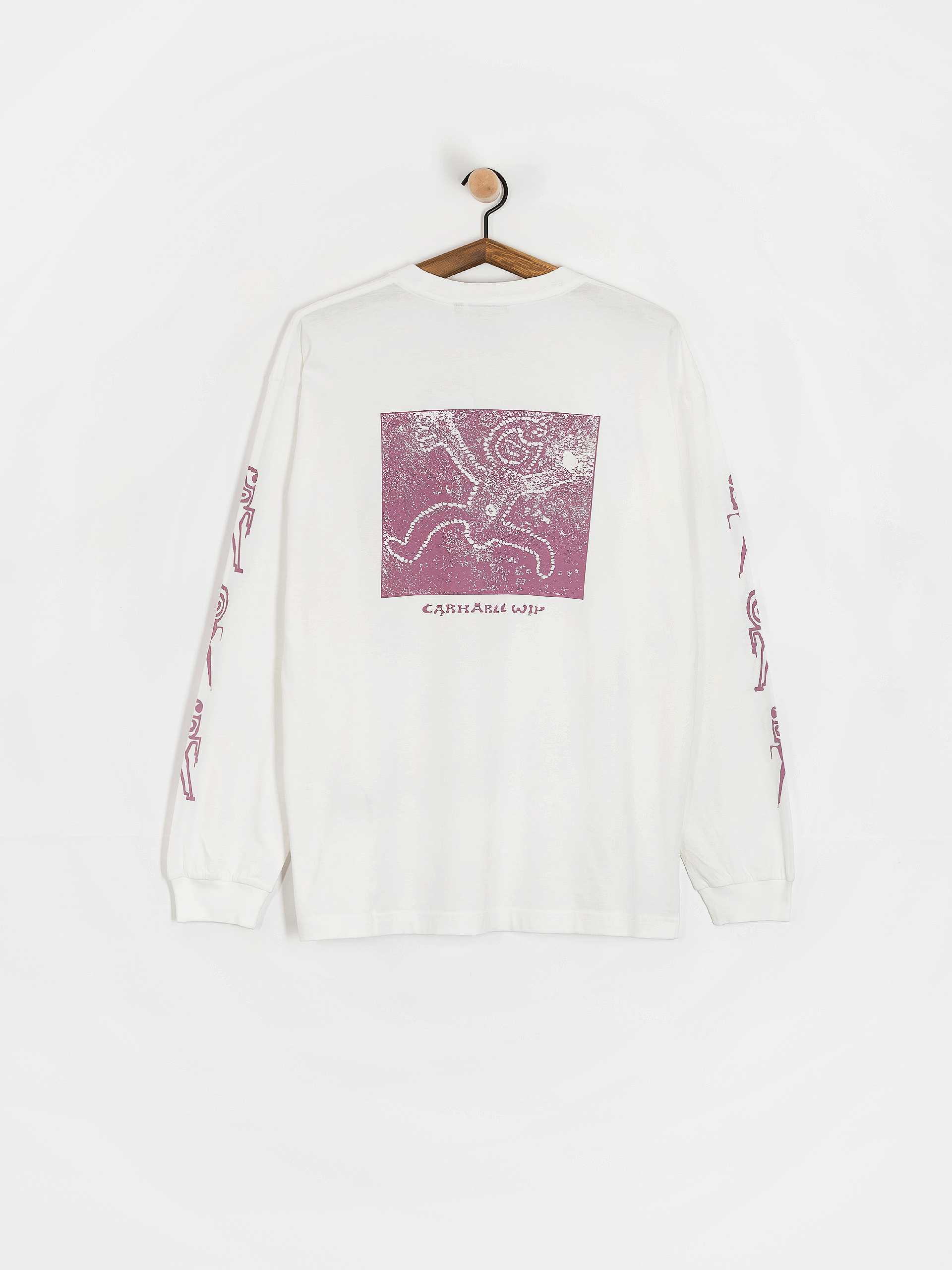 Longsleeve Carhartt WIP Terrestrial (white/pink fog/pigment garment dyed)
