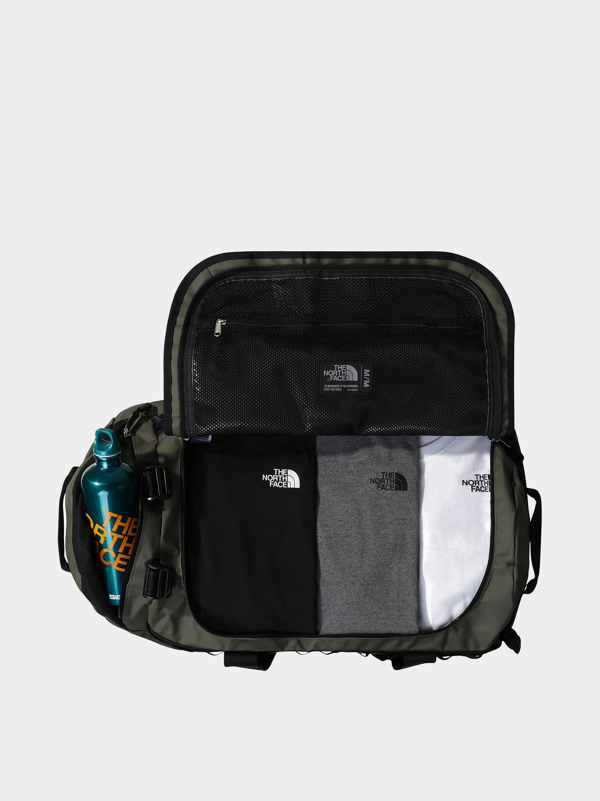 Geantă The North Face Base Camp Duffel M (new taupe green tnf bla)