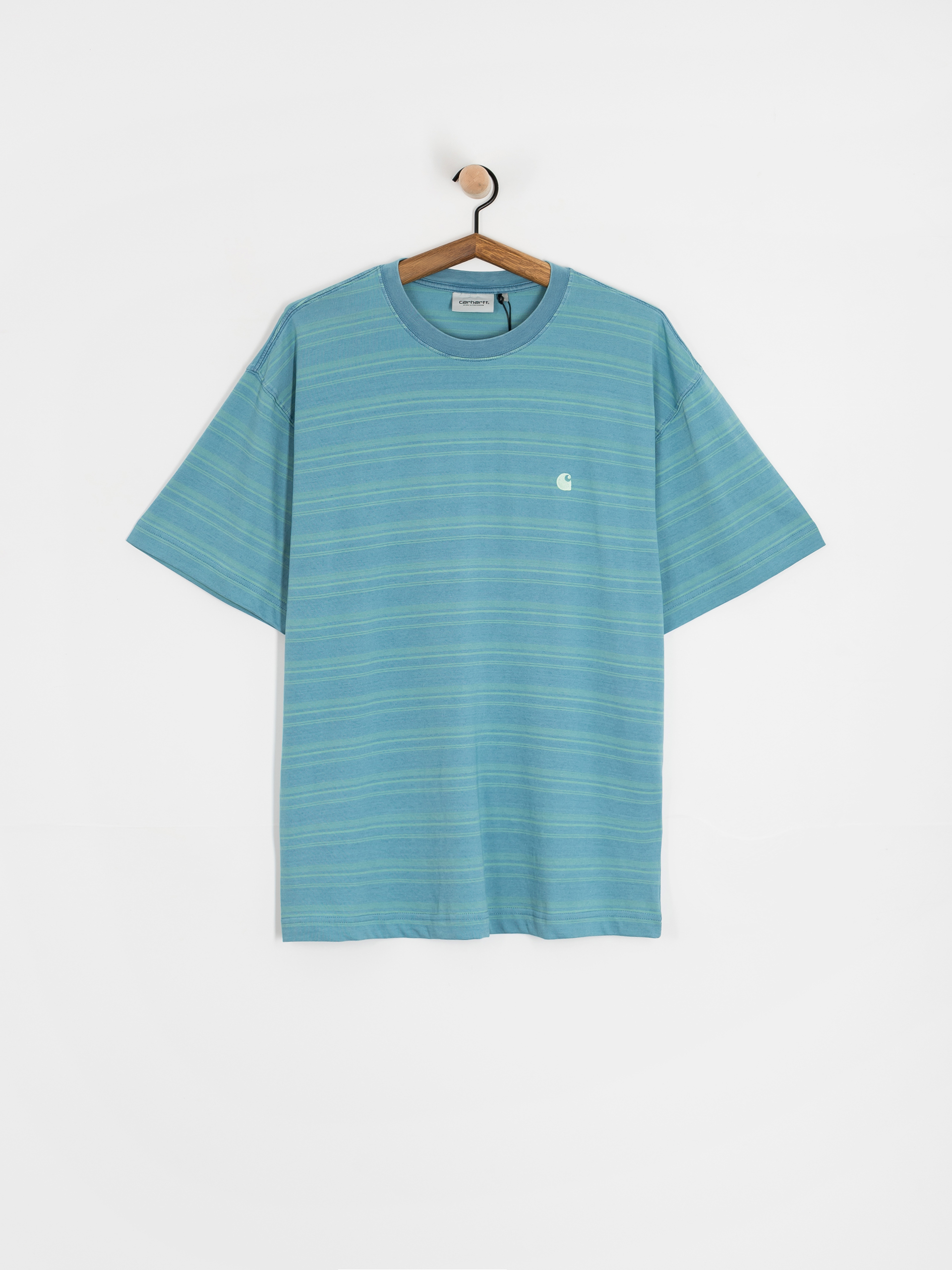 Tricou Carhartt WIP Brodine (brodine stripe/saguaro/indigo overdyed)
