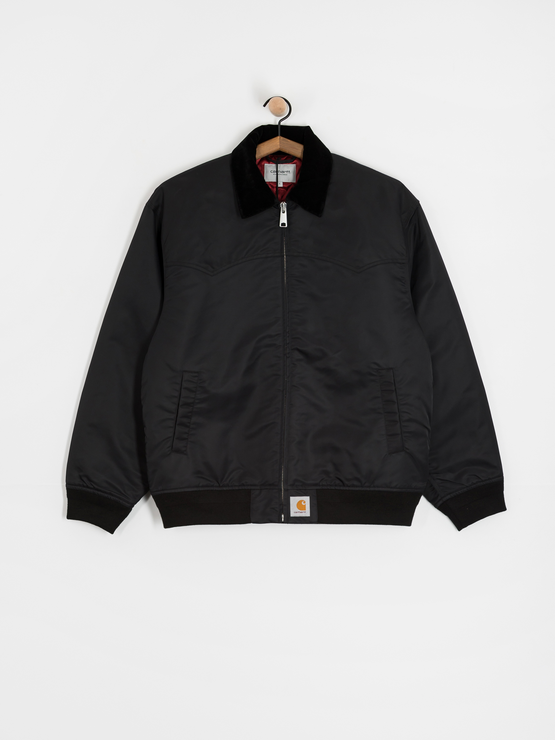 Geacă Carhartt WIP Santa Fe Alumni (black/scarlet)