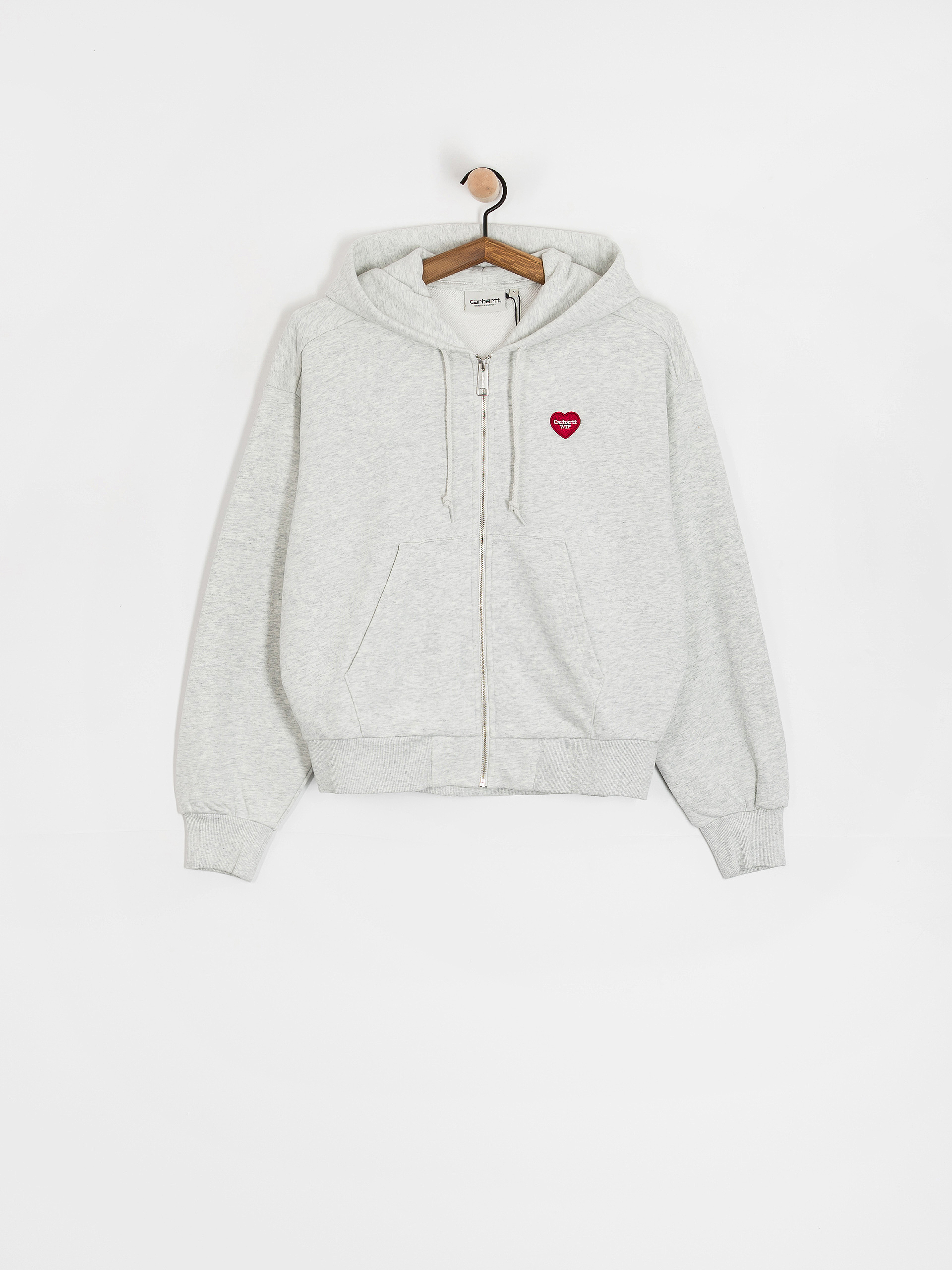 Hanorac cu glugă Carhartt WIP Heart II Hartt ZHD Wmn (ash heather)