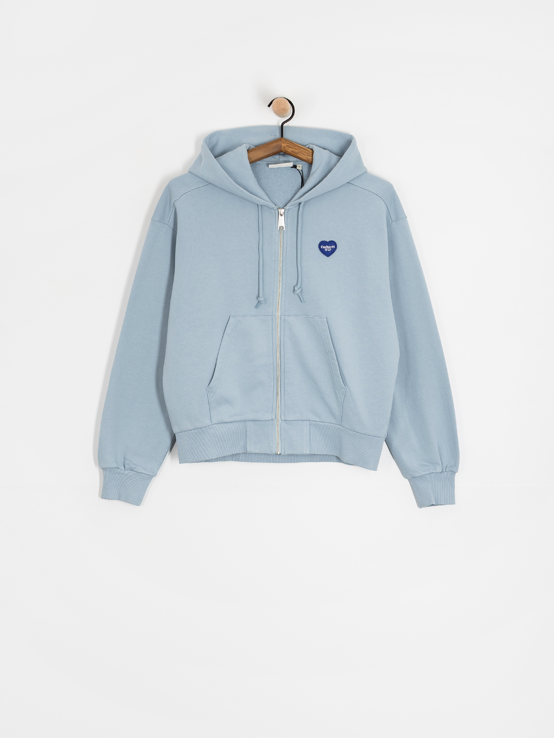 Hanorac cu glugă Carhartt WIP Heart II Hartt ZHD Wmn (blue fog)