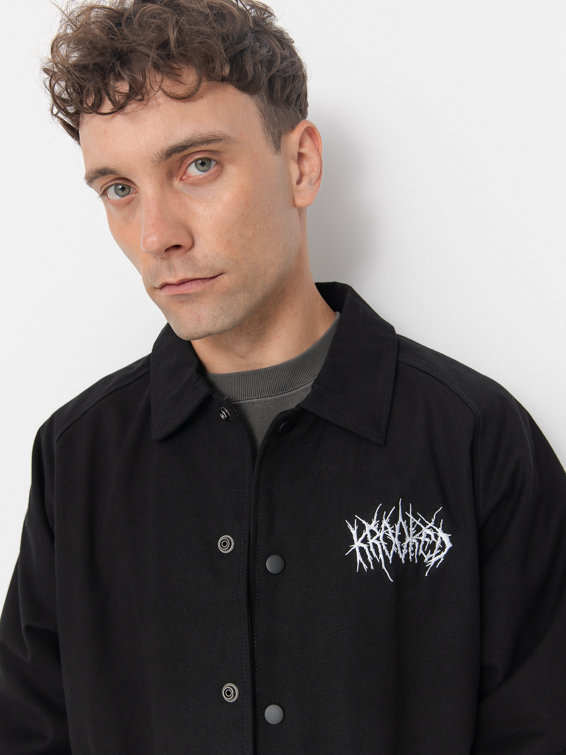 Geacă Krooked Necro Skript (black/white)