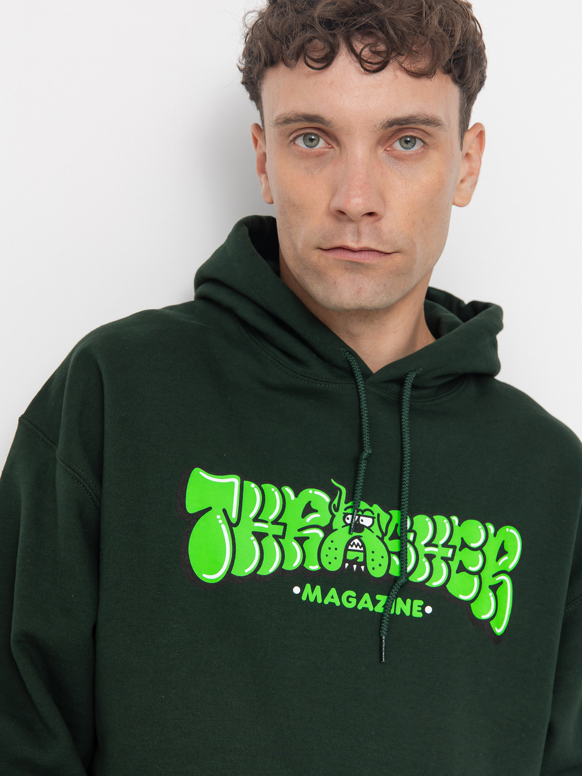 Hanorac cu glugă Thrasher Bully HD (forest green)