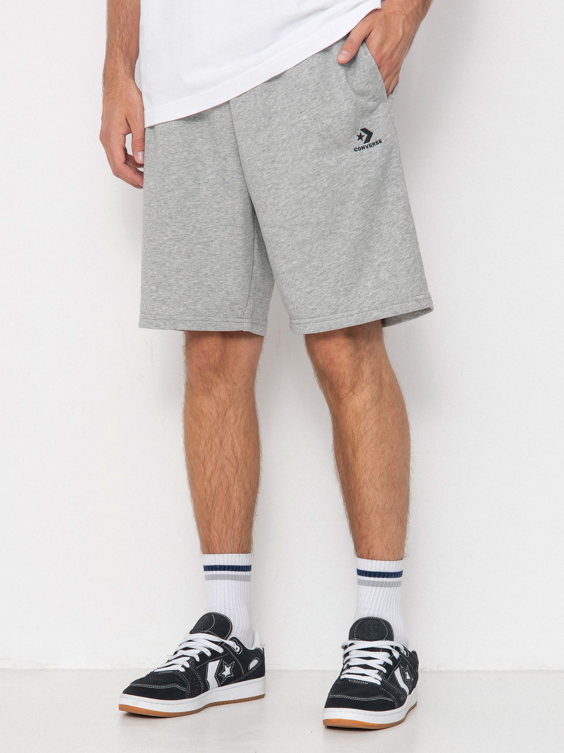 Pantaloni scurți Converse Emb Classic (vintage grey heather)