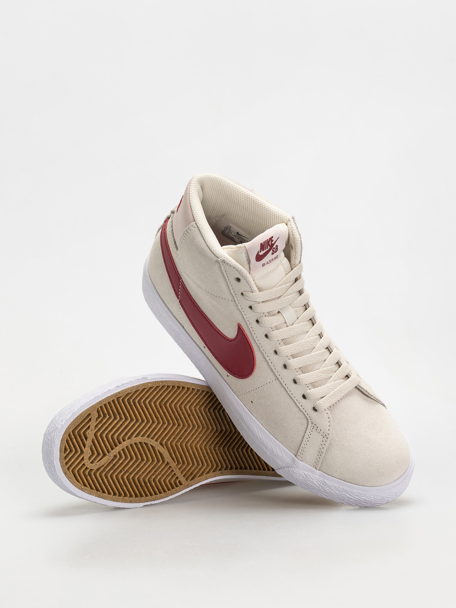 Pantofi Nike SB Zoom Blazer Mid (pale ivory/noble red silt red white)