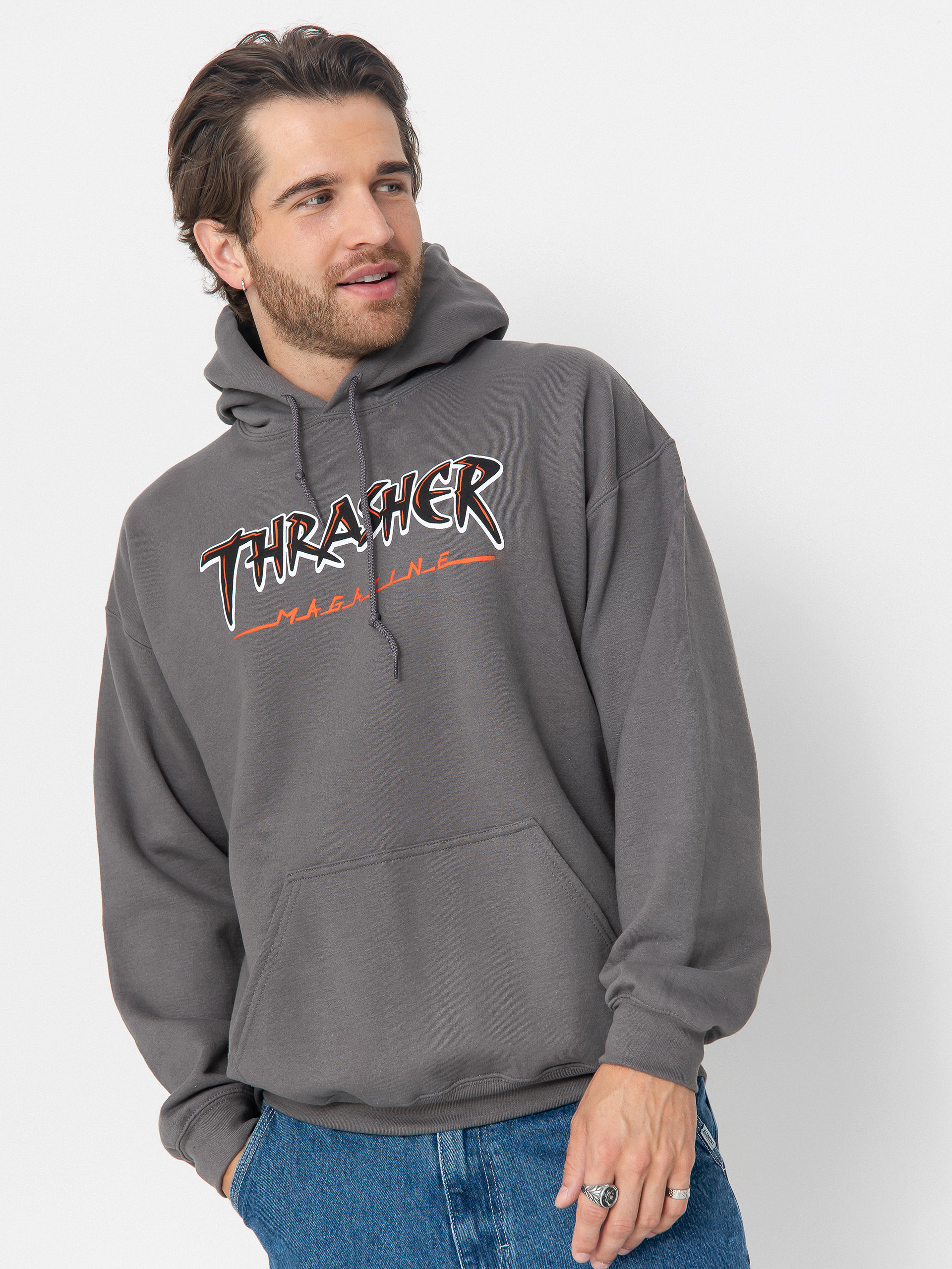 Hanorac cu glugă Thrasher Slash HD (charcoal)