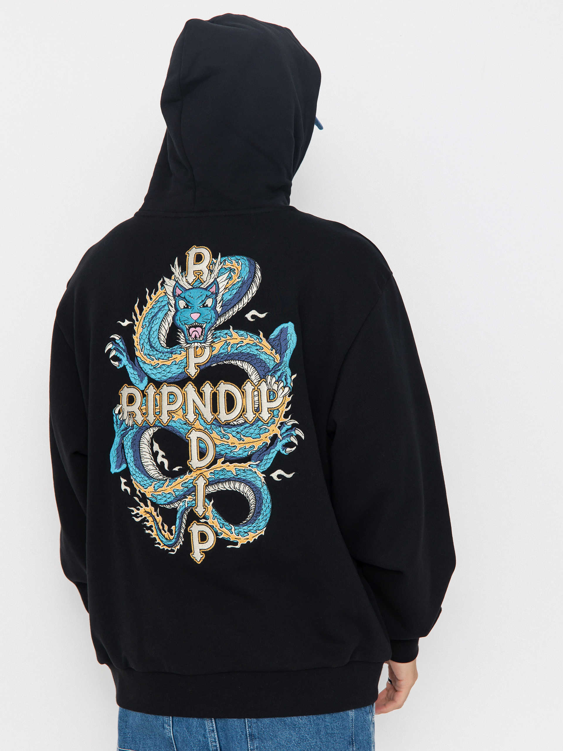 Hanorac cu glugă RipNDip Shen Nerm HD (black vintage wash)