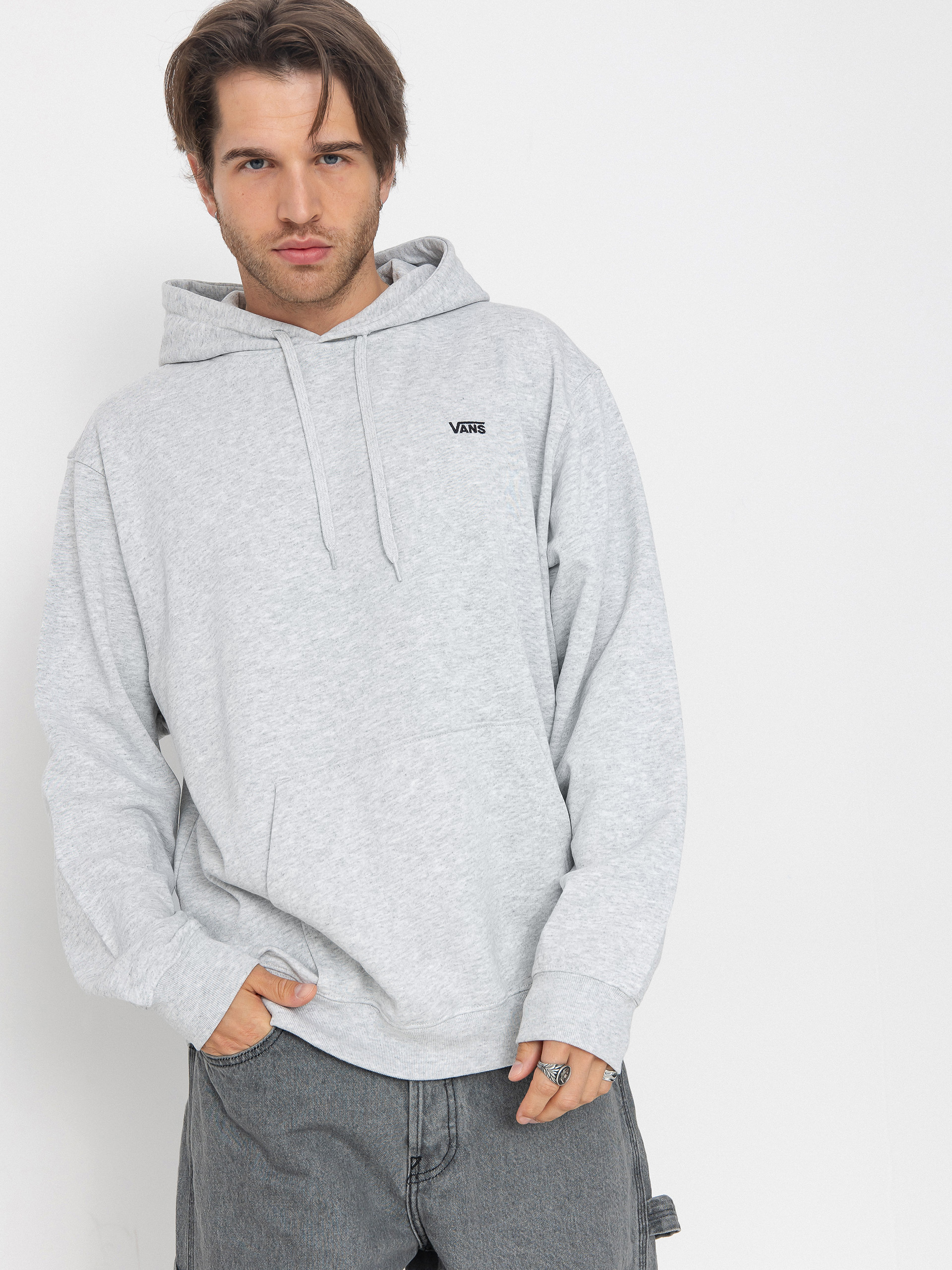 Hanorac cu glugă Vans Left Chest II Loose HD (light grey heather)