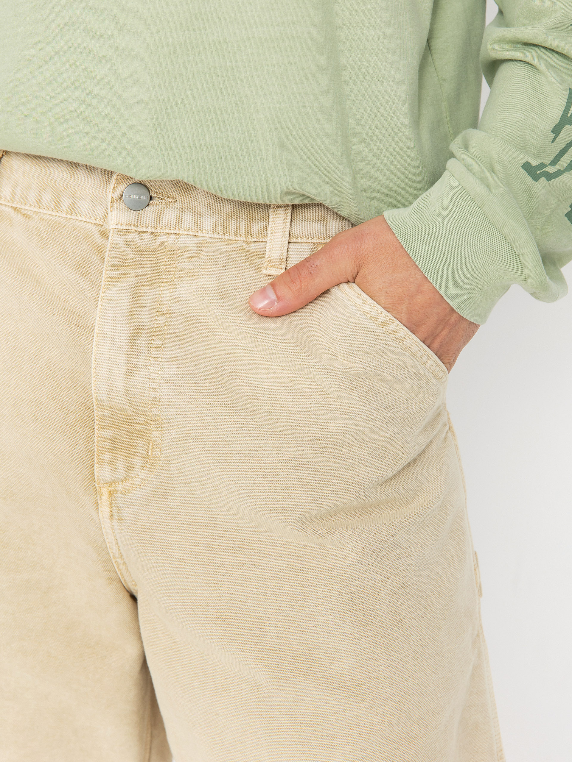 Pantaloni scurți Carhartt WIP Single Knee (dusty h brown/chalk wash)