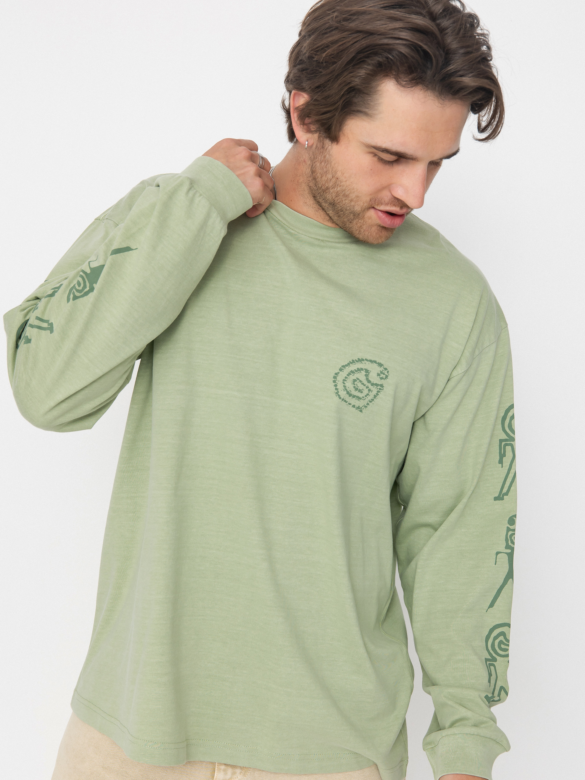 Longsleeve Carhartt WIP Terrestrial (pale olive/dollar green/pigment garment dyed)