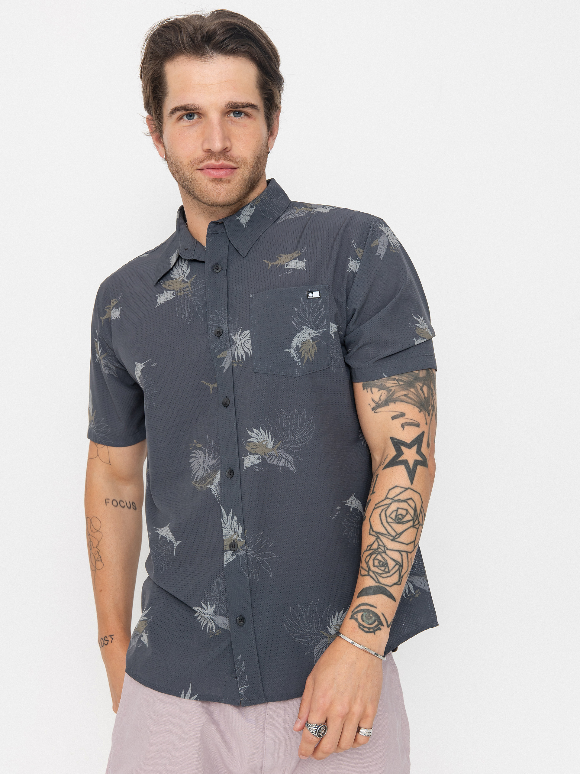 Cămașă Salty Crew Breezer Perf Tech (charcoal)
