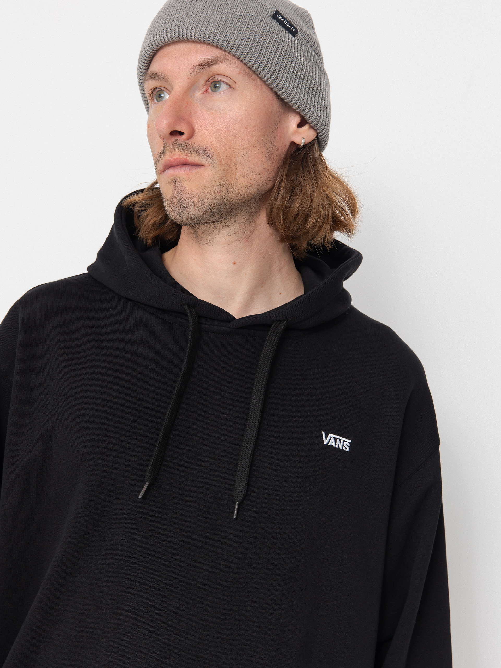 Hanorac cu glugă Vans Left Chest II Loose HD (black)