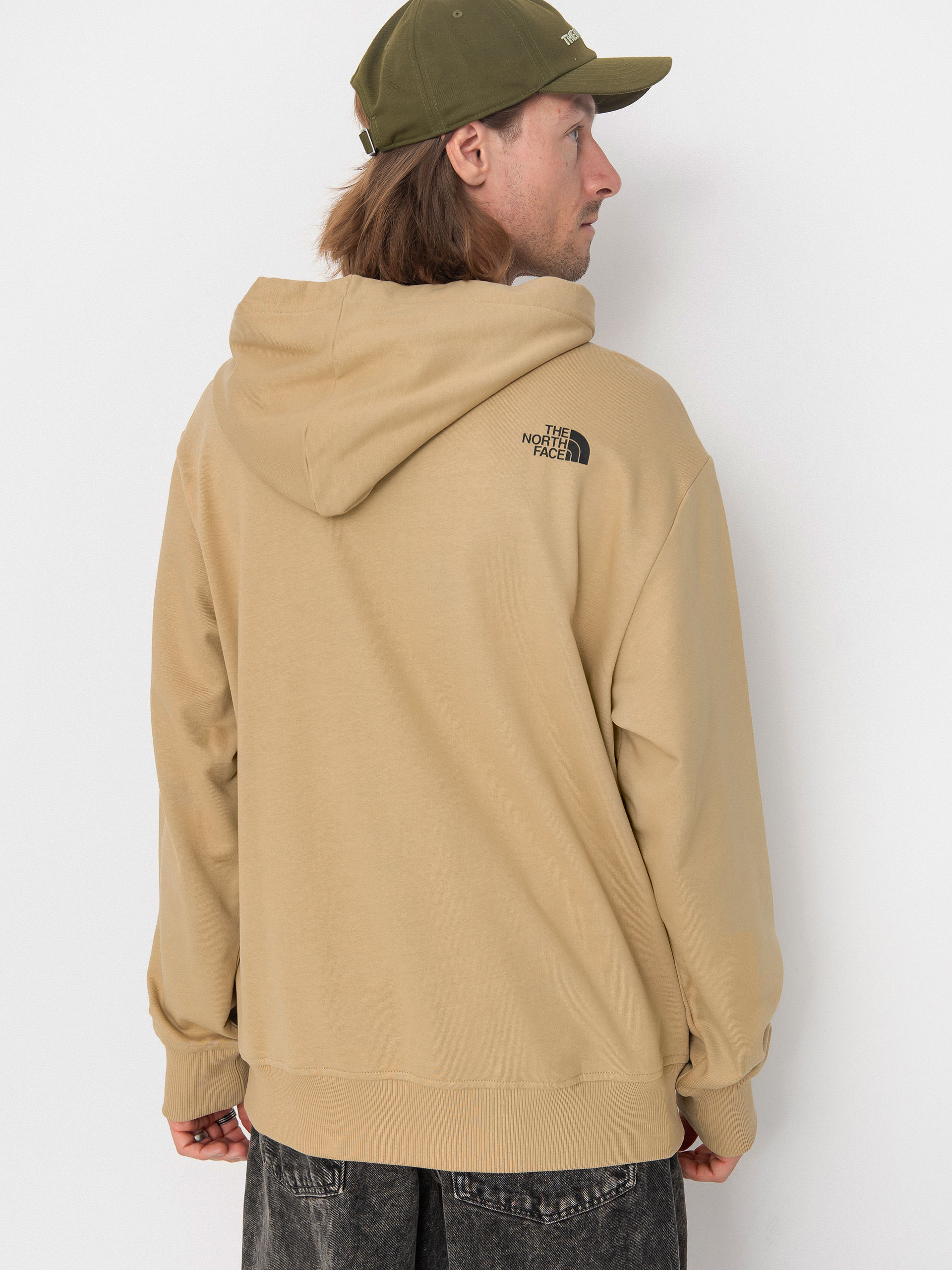 Hanorac cu glugă The North Face Mountain Logo Relaxed HD (khaki stone)