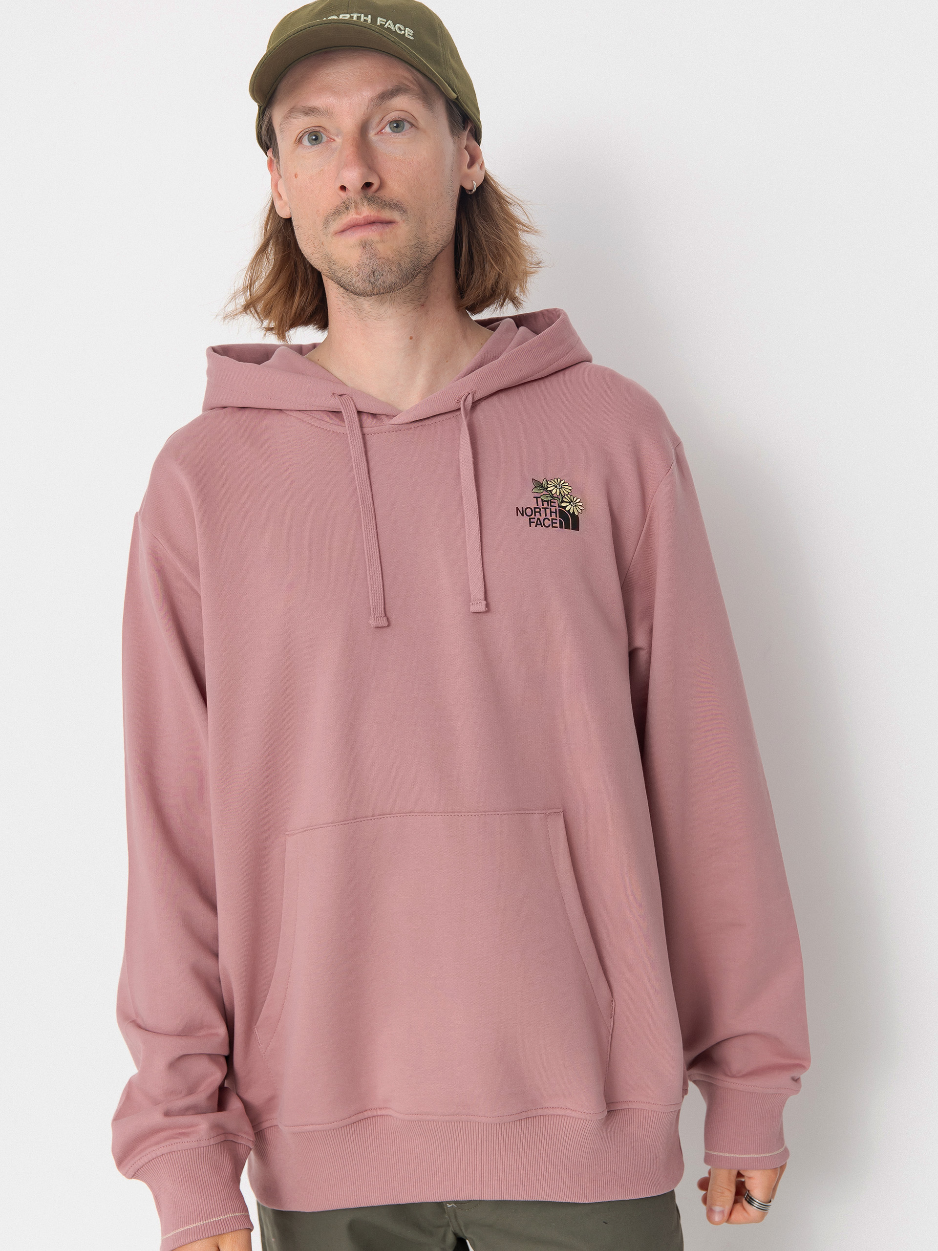 Hanorac cu glugă The North Face Flower Dome Relaxed HD (nostalgia rose)