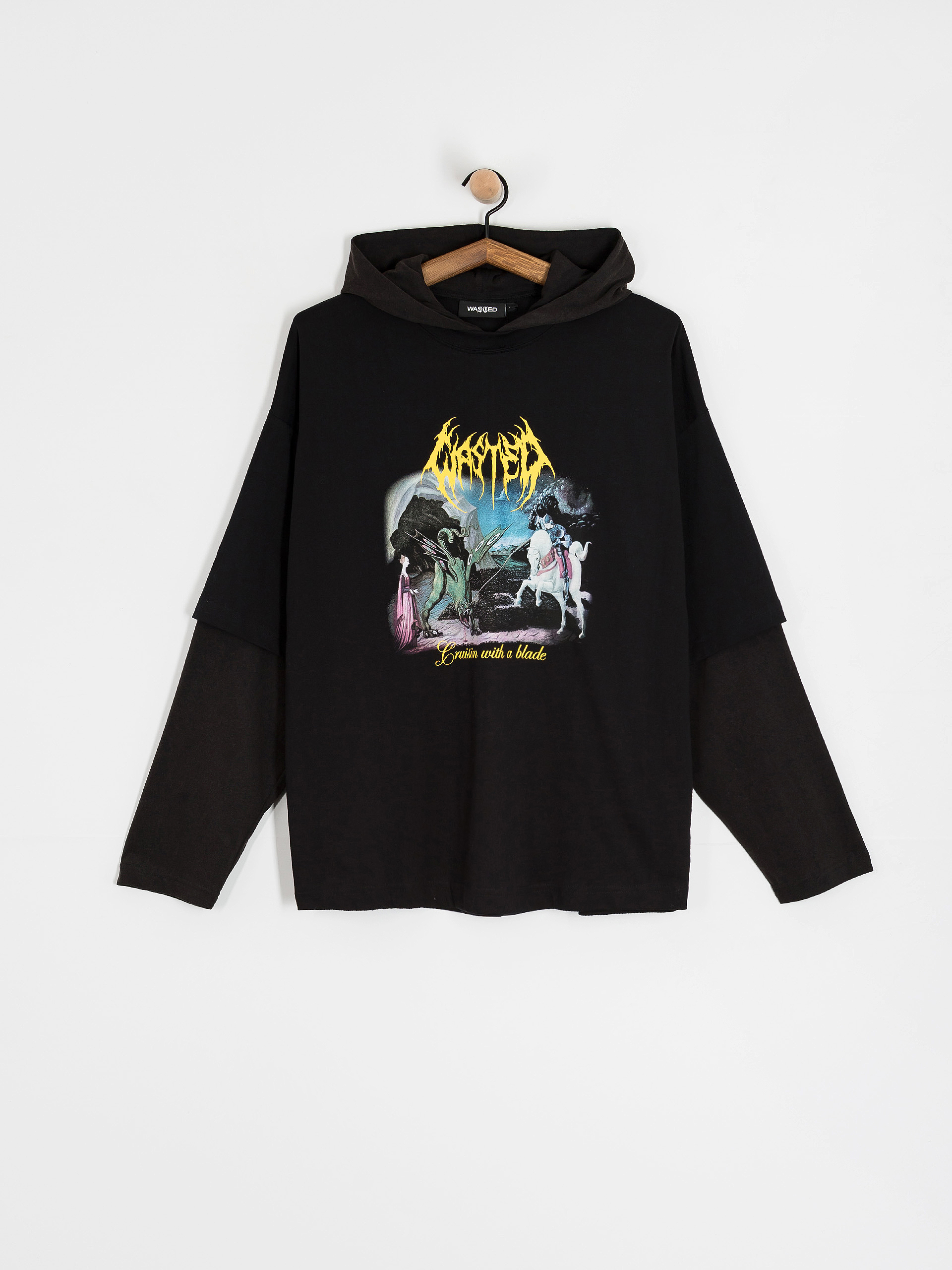 Hanorac cu glugă Wasted Paris Tale Age HD (black/faded black)