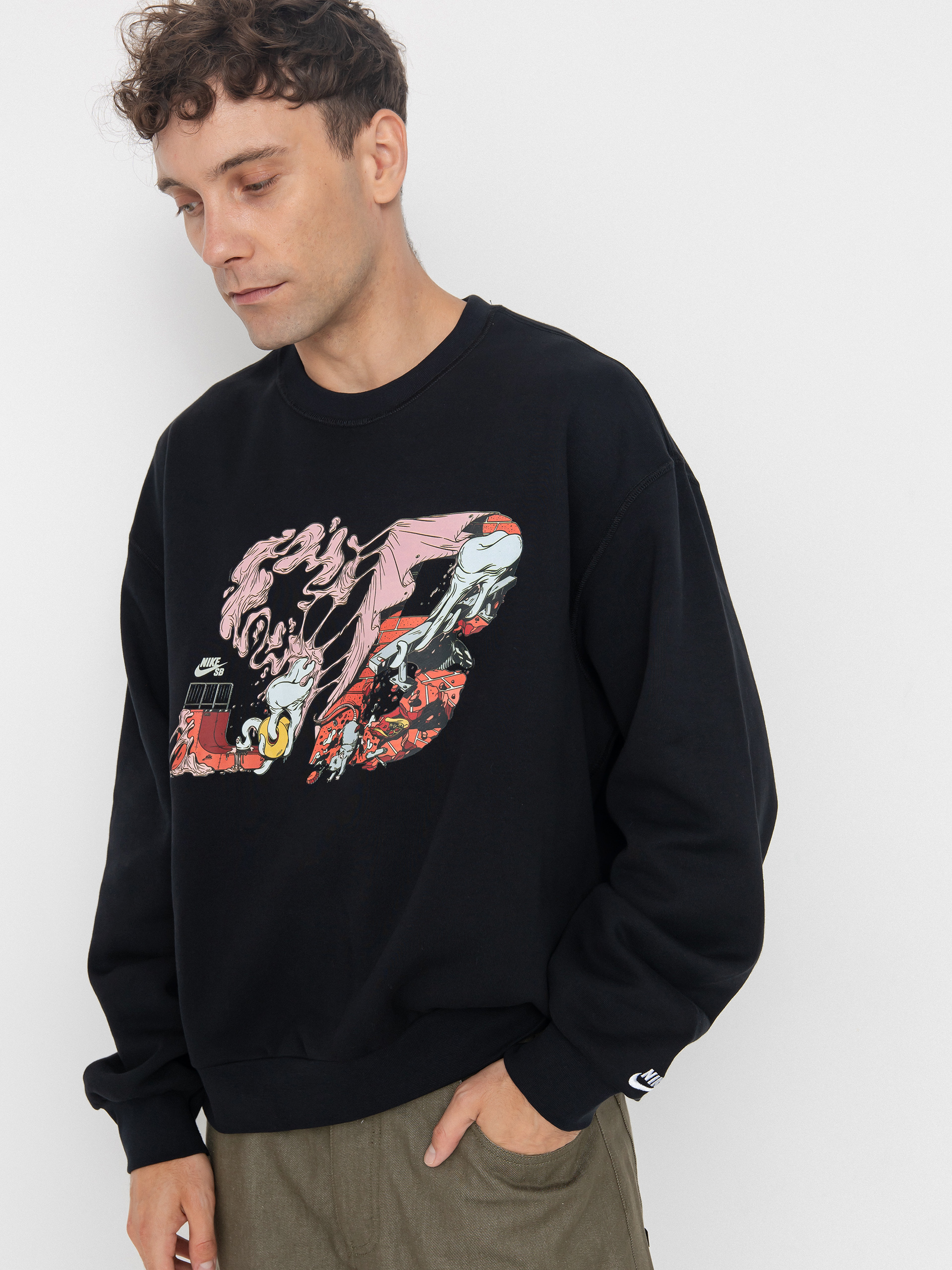Hanorac Nike SB Bb Ssnl Gfx Crew (black/white)