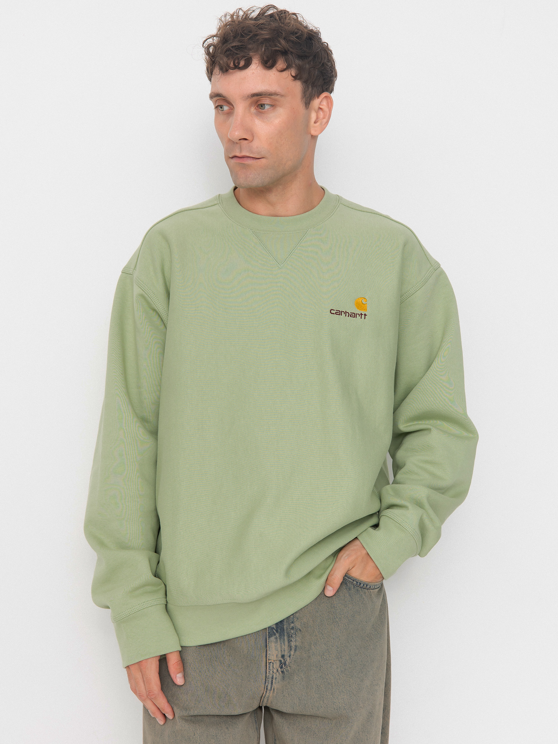 Hanorac Carhartt WIP American Script (pale olive)