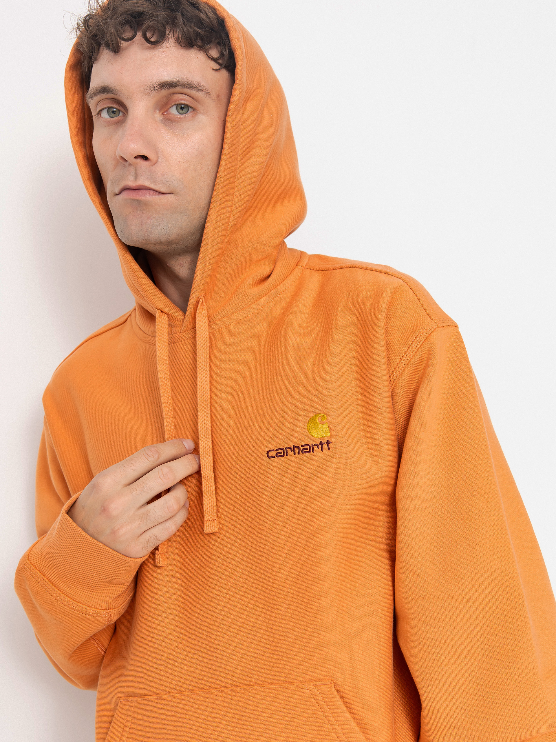 Hanorac cu glugă Carhartt WIP American Script HD (redhaven)