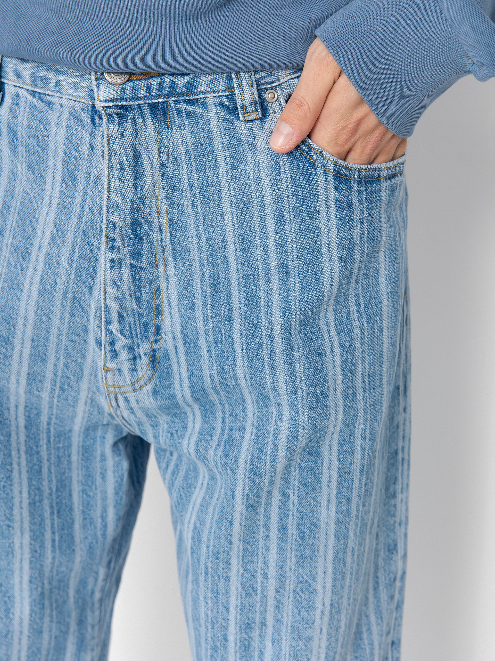 Pantaloni Carhartt WIP Rylan (rylan stripe/blue/stone bleached)