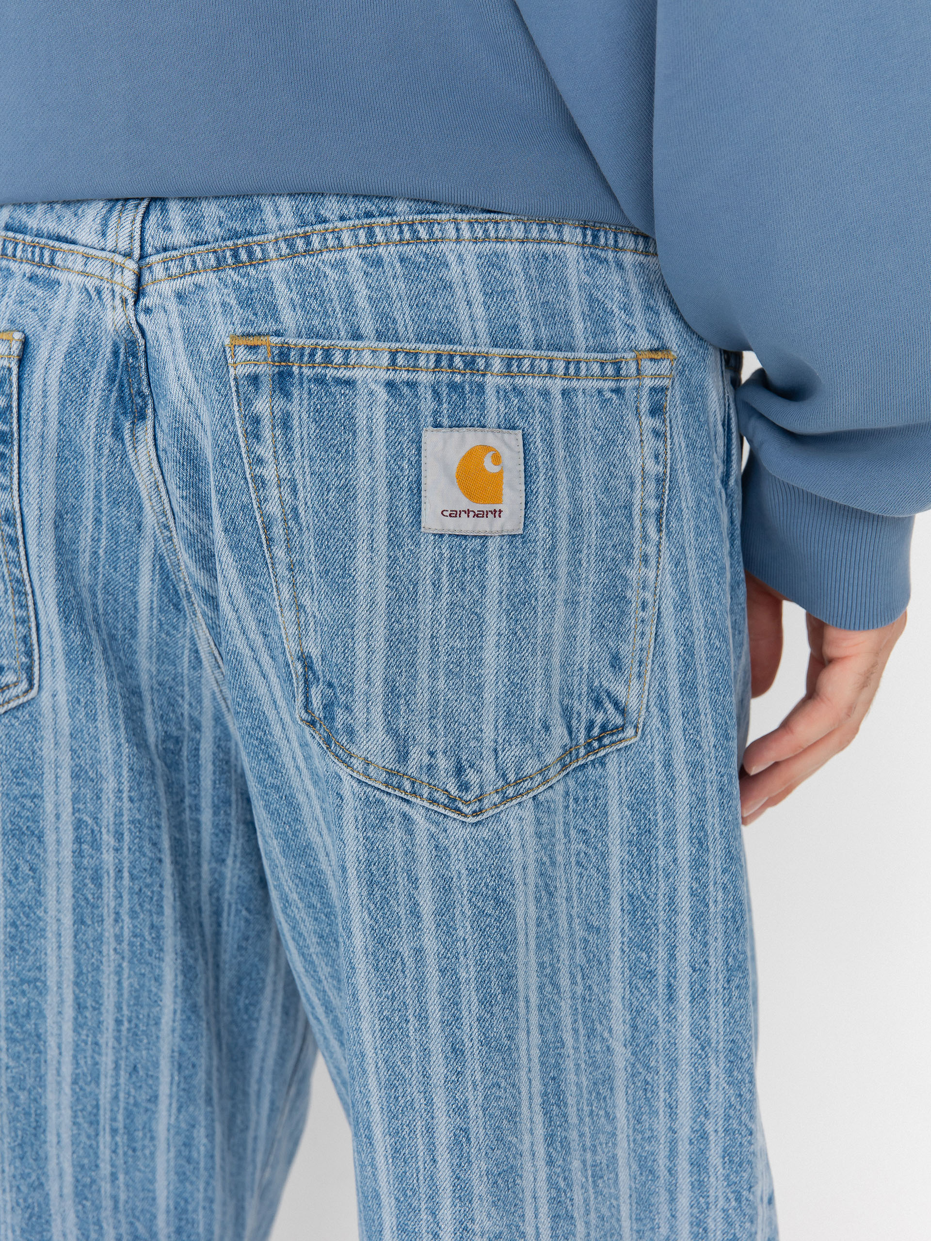 Pantaloni Carhartt WIP Rylan (rylan stripe/blue/stone bleached)
