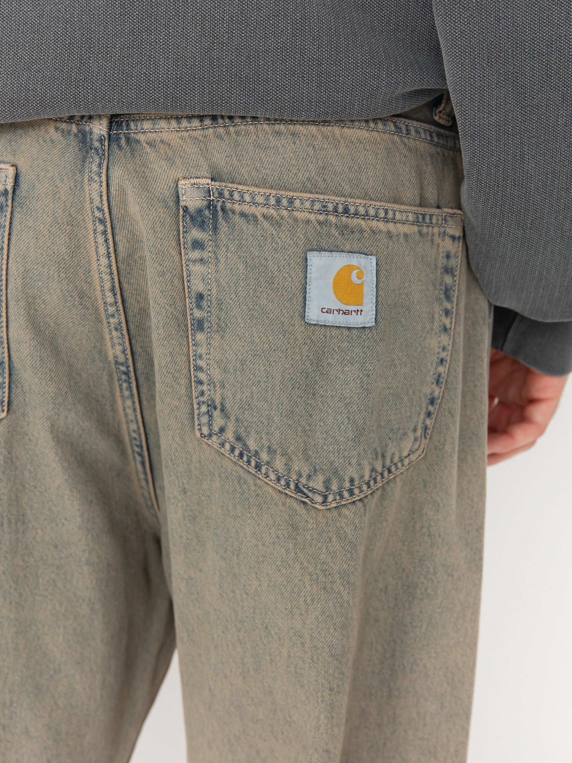 Pantaloni Carhartt WIP Landon (blue/leather/garment dyed)