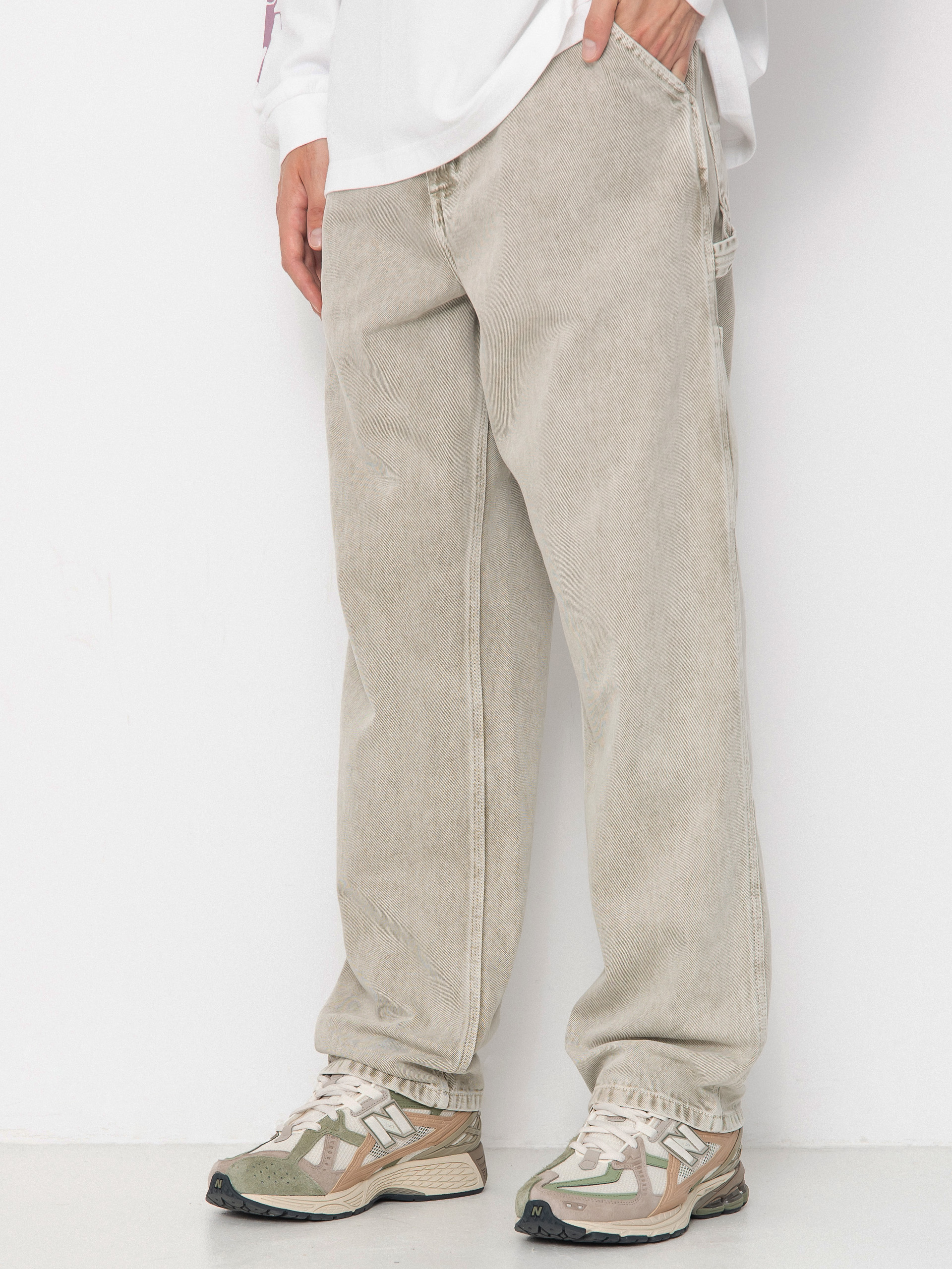 Pantaloni Carhartt WIP Single Knee (opuntia/chalk wash)