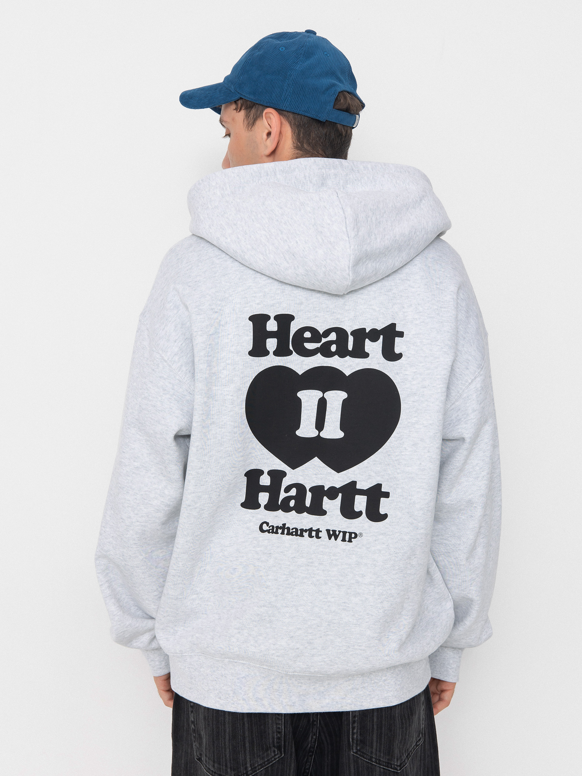 Hanorac cu glugă Carhartt WIP Heart II Hartt ZHD (ash heather)