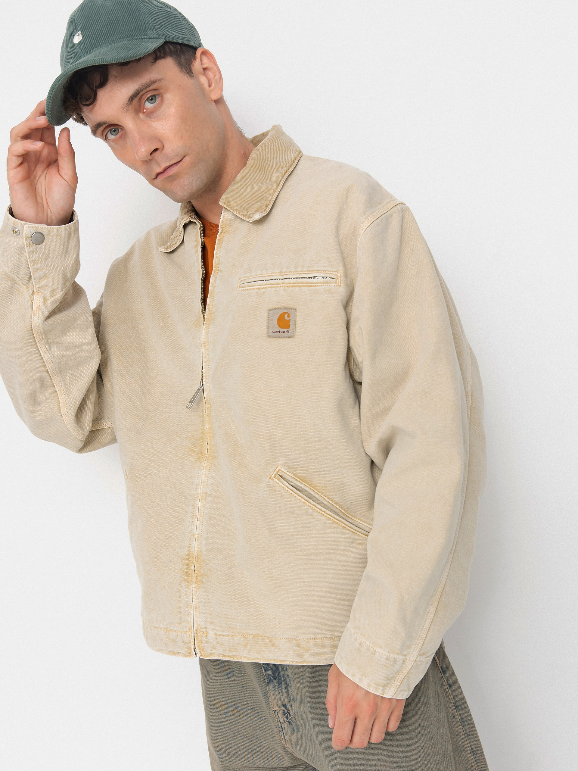 Geacă Carhartt WIP OG Detroit (dusty h brown/dusty h brown/chalk wash)