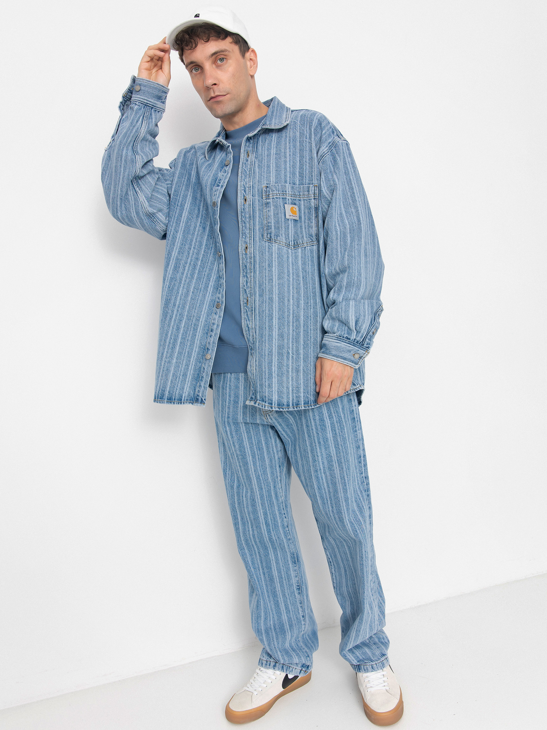 Geacă Carhartt WIP Rylan (rylan stripe/blue/stone bleached)