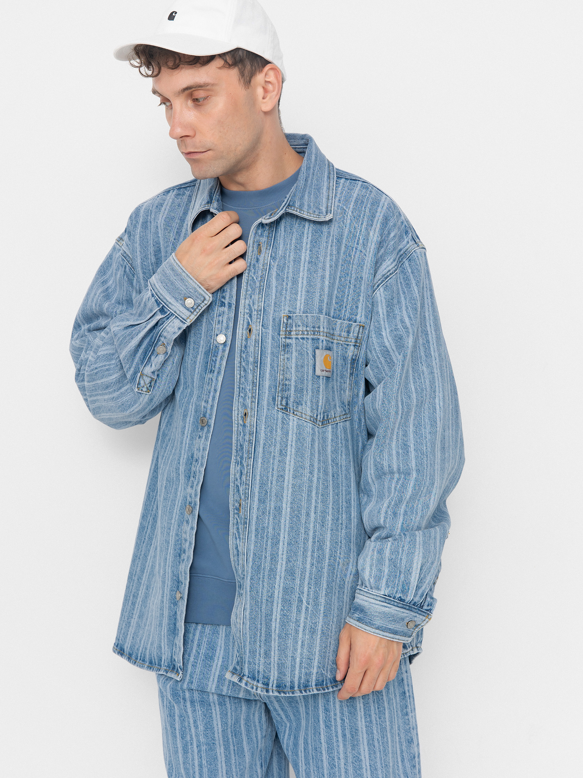 Geacă Carhartt WIP Rylan (rylan stripe/blue/stone bleached)