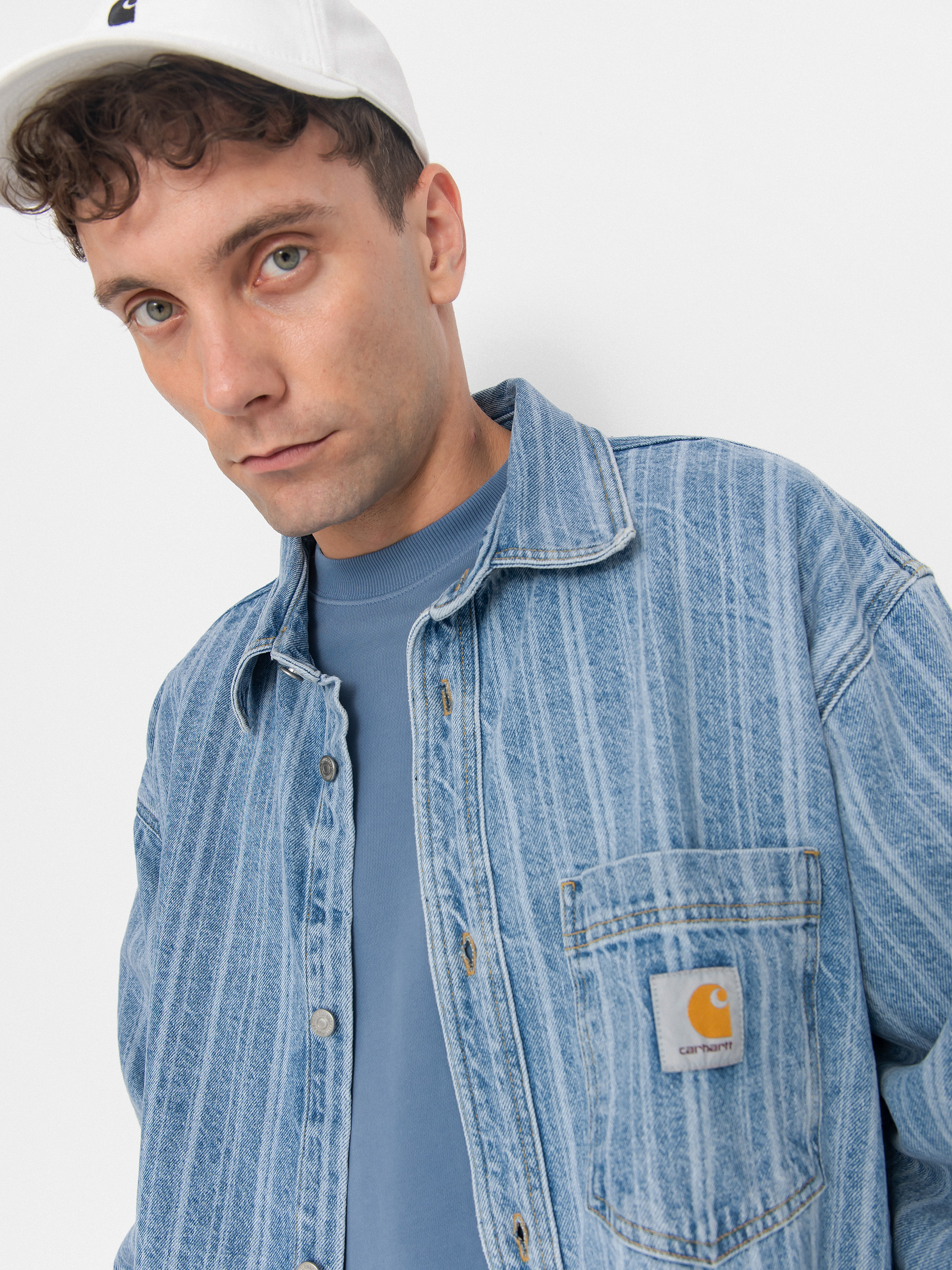 Geacă Carhartt WIP Rylan (rylan stripe/blue/stone bleached)