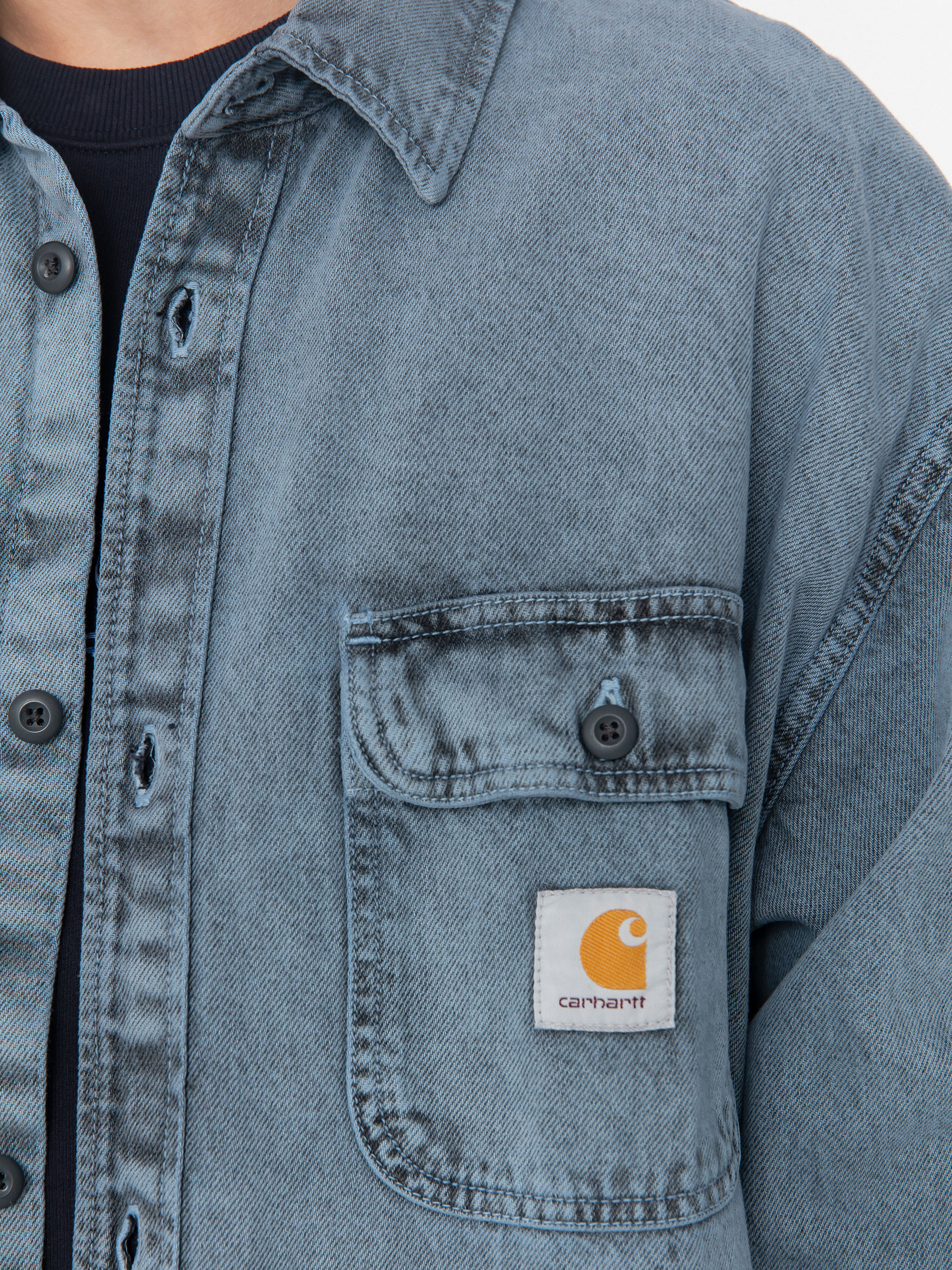 Geacă Carhartt WIP Tigan (black/blue fog/garment dyed)